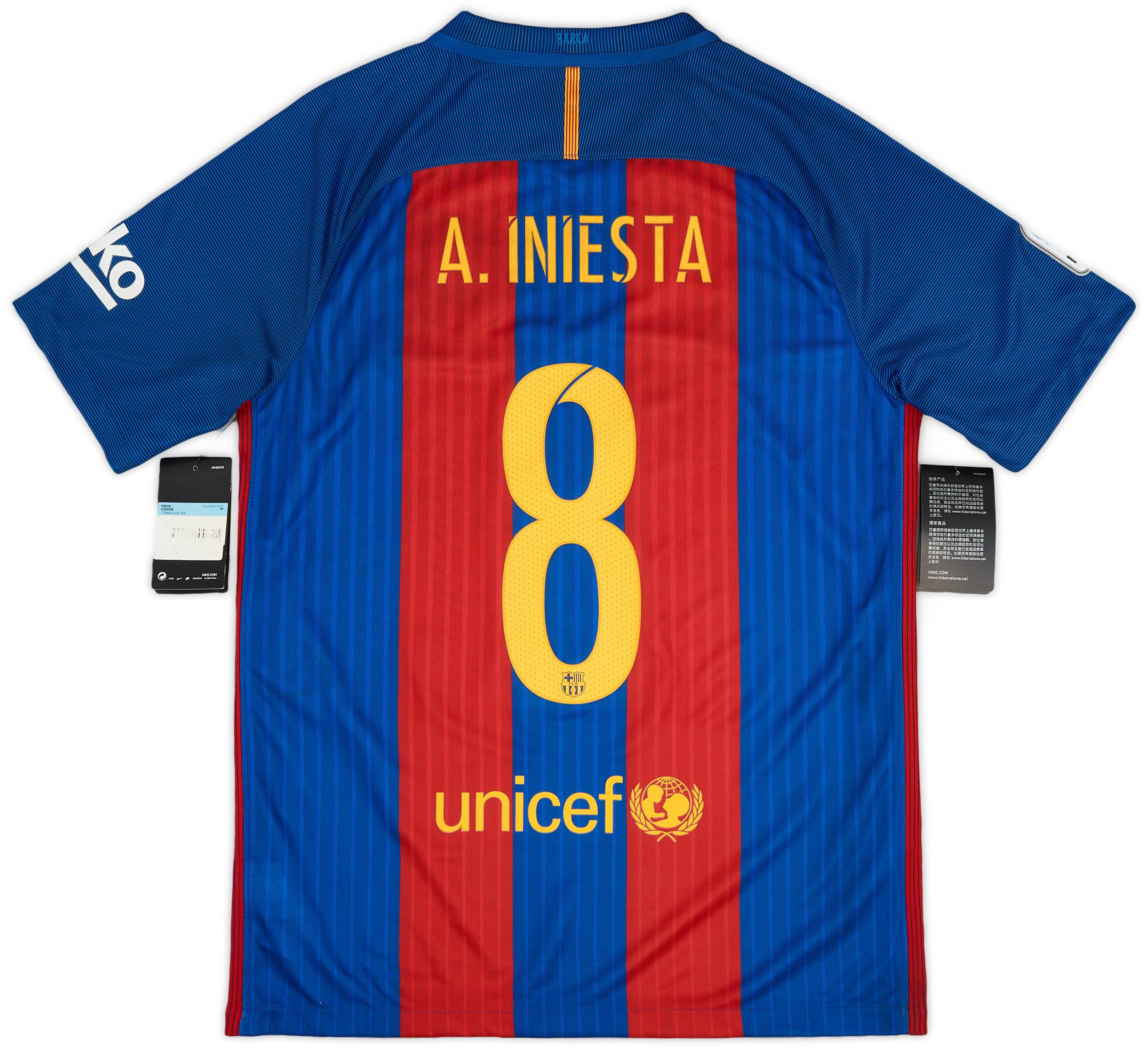 2016-17 Barcelona Home Shirt Iniesta #8 (M)