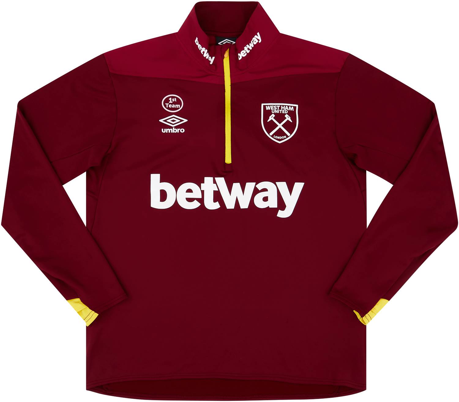 2018-19 West Ham Player Issue 1/4 Zip Training Top #