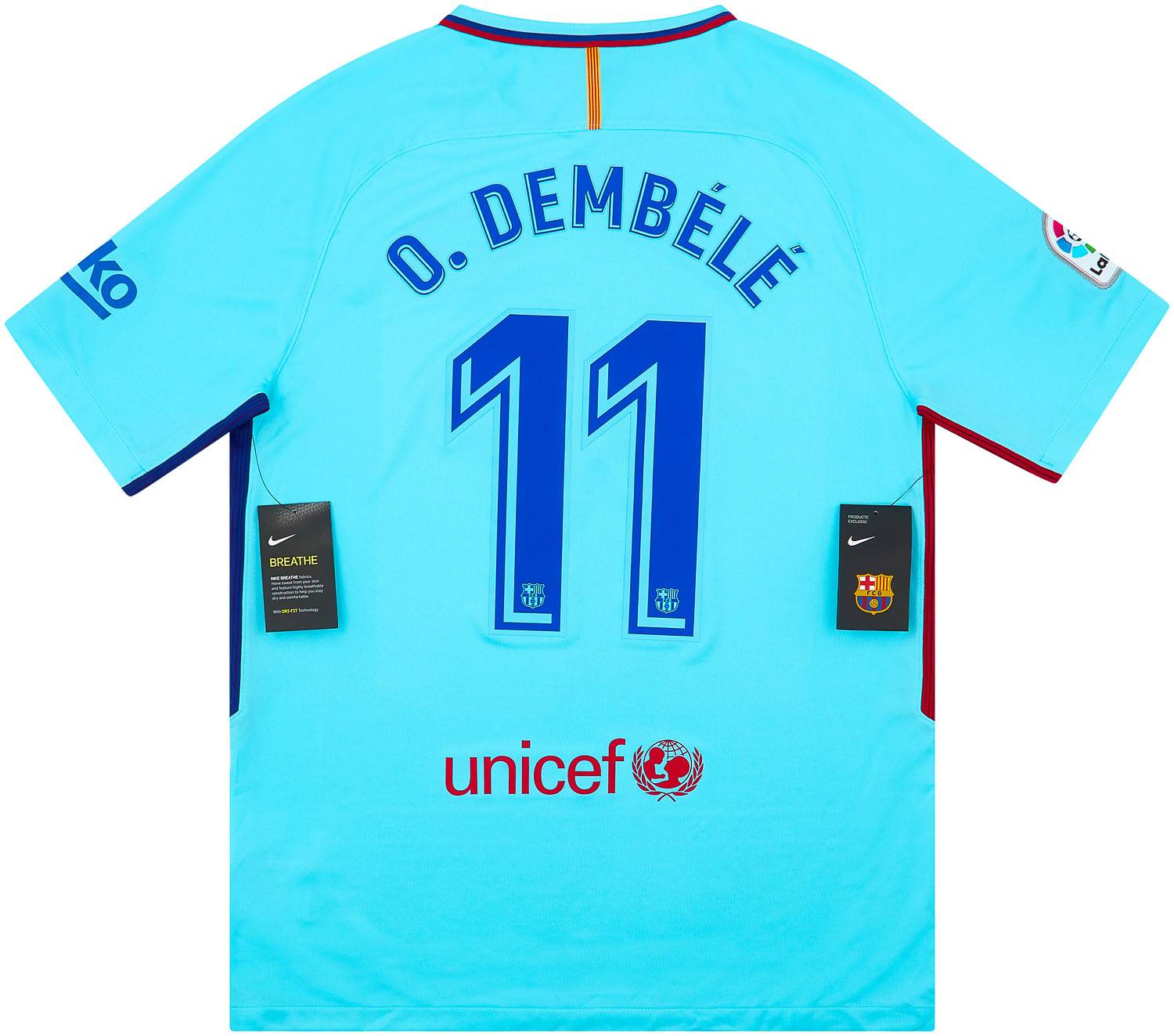 2017-18 Barcelona Away Shirt Dembele #11 L