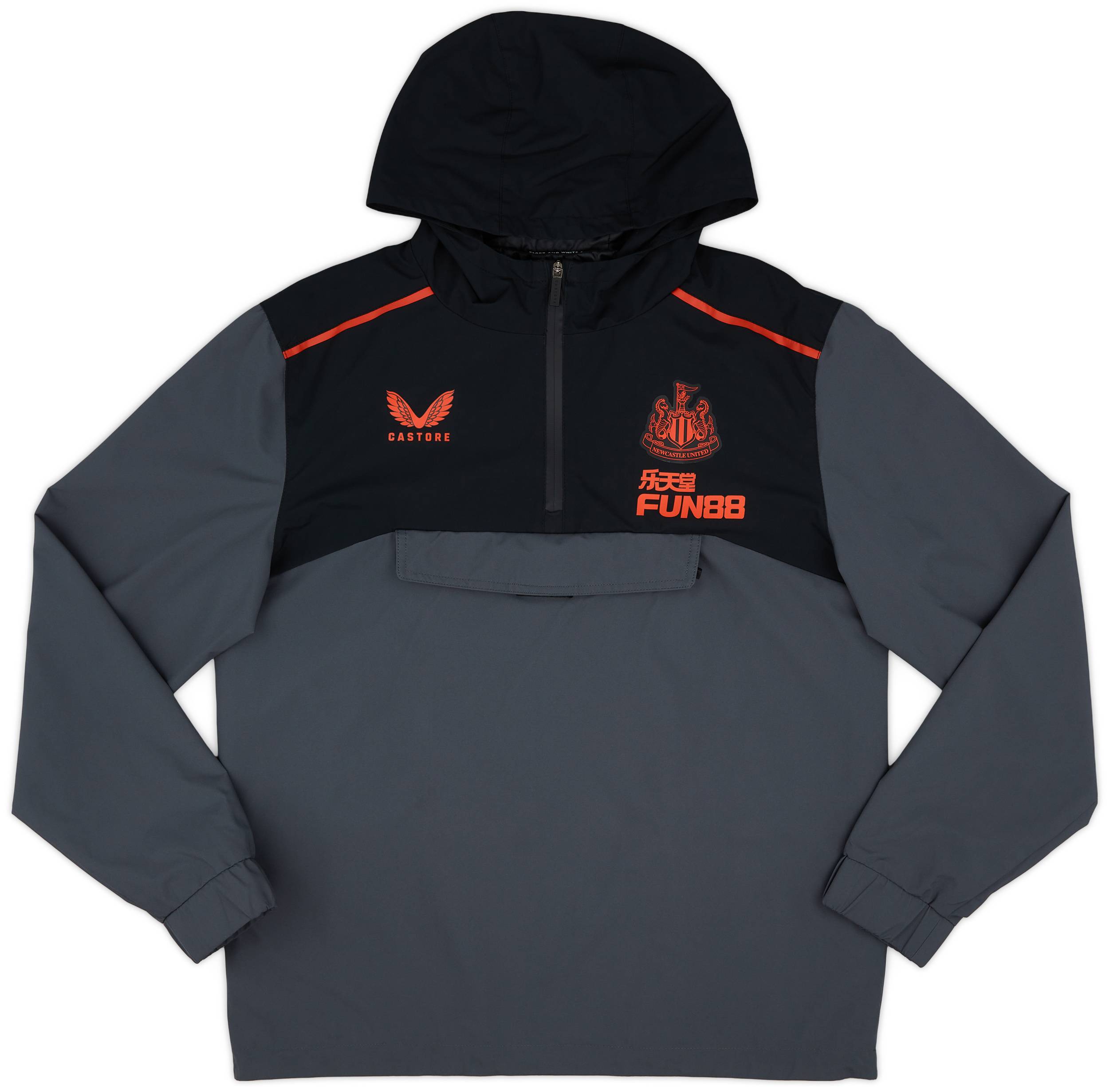 2021-22 Newcastle Castore 1/4 Zip Hooded Rain Coat - As New