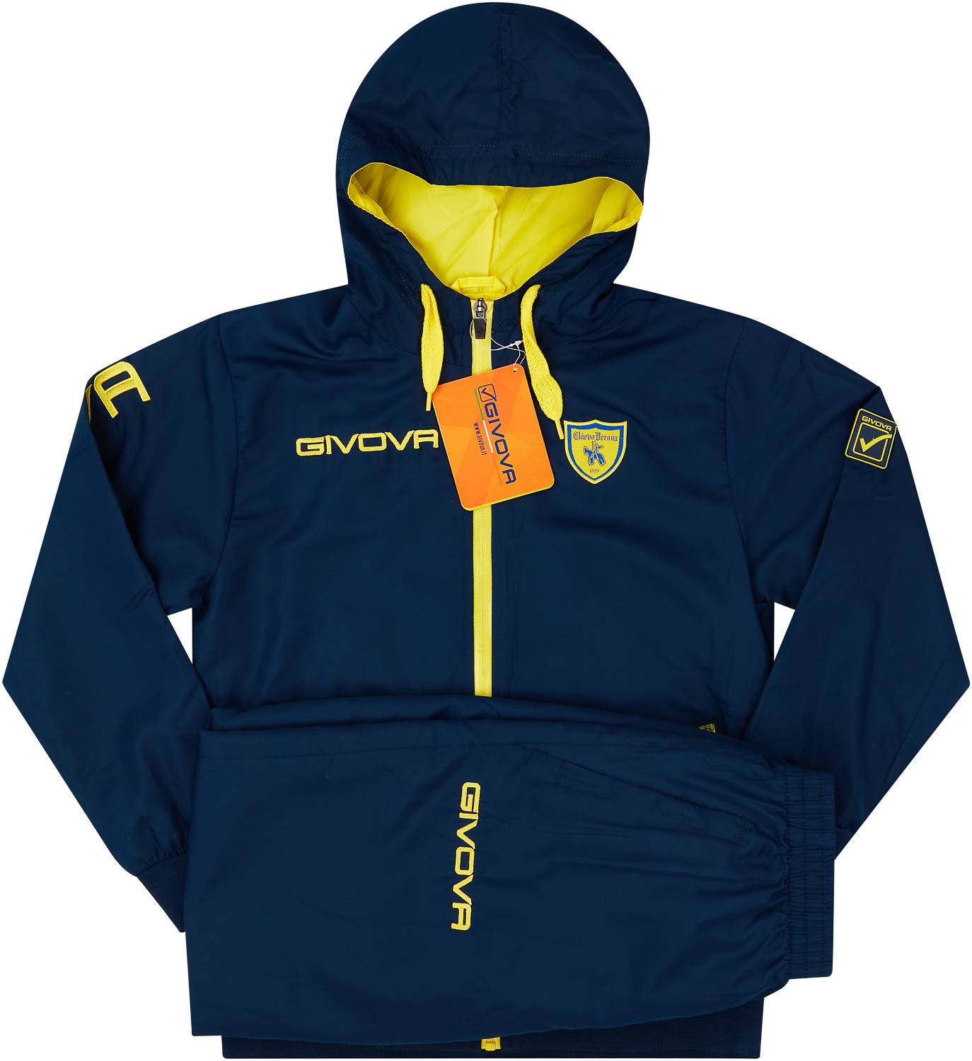 2018-19 Chievo Verona Givova Hooded Tracksuit  - 4/10 - (XS)