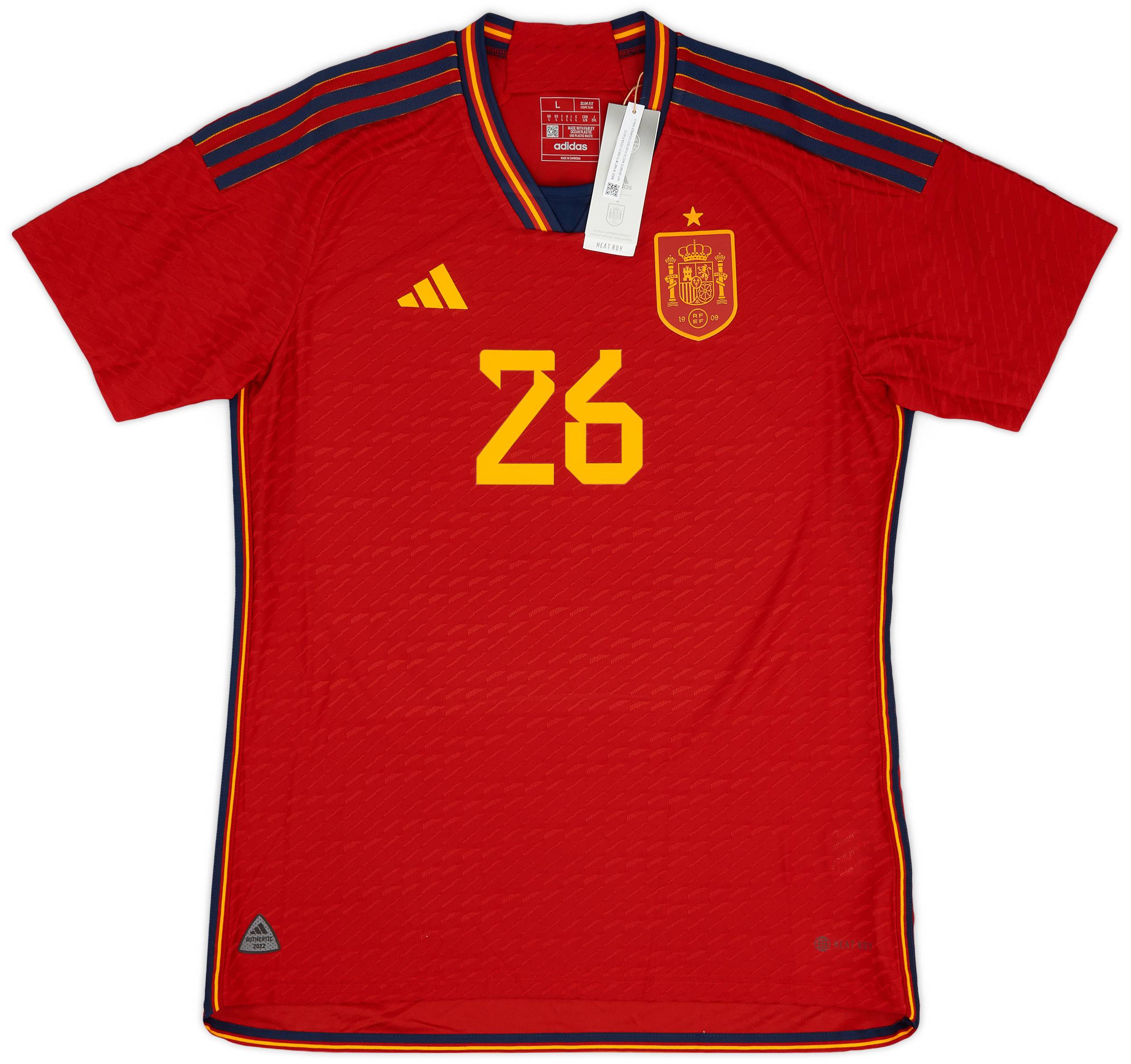 2022-23 Spain Authentic Home Shirt Pedri #26