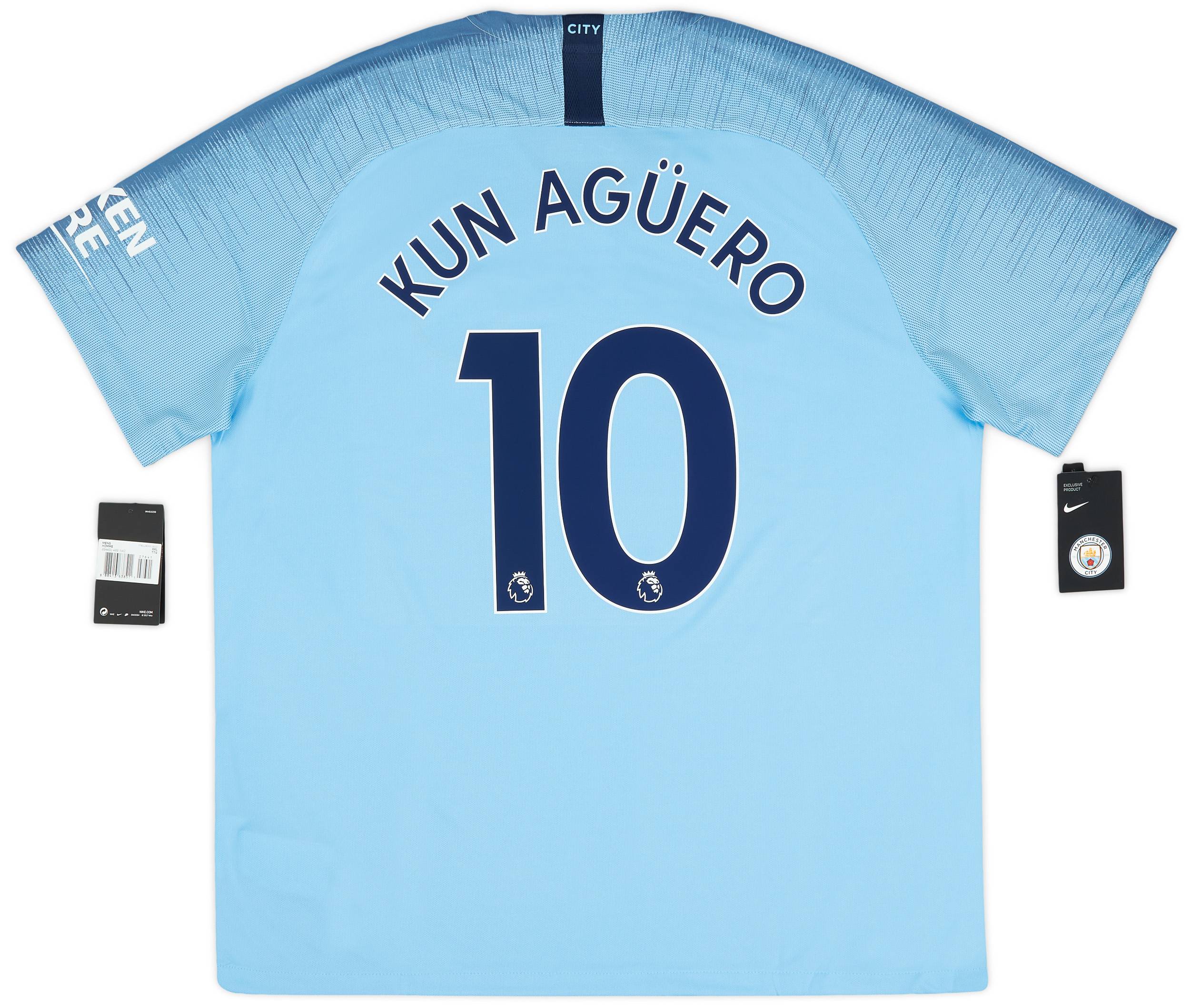 2018-19 Manchester City Home Shirt Kun Agüero #10 - (XXL)