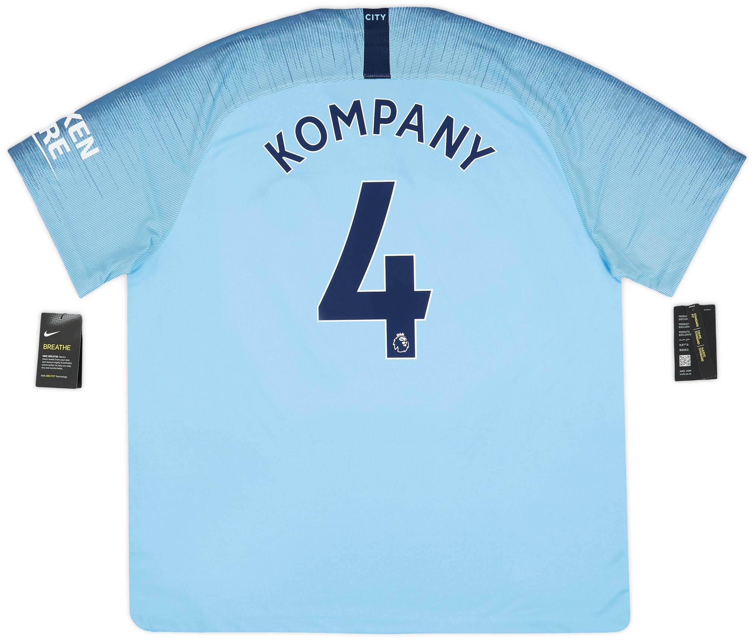 2018-19 Manchester City Home Shirt Kompany #4 - (XXL)