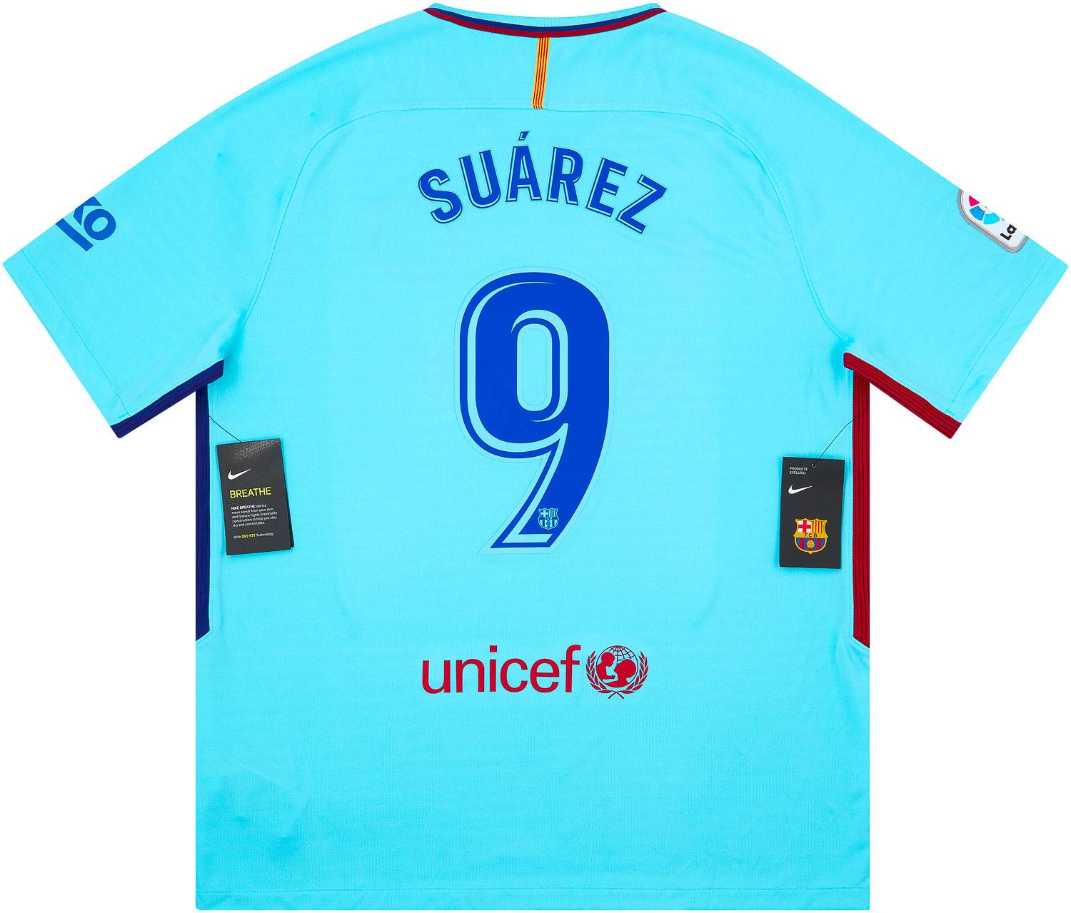 2017-18 Barcelona Away Shirt Suárez #9