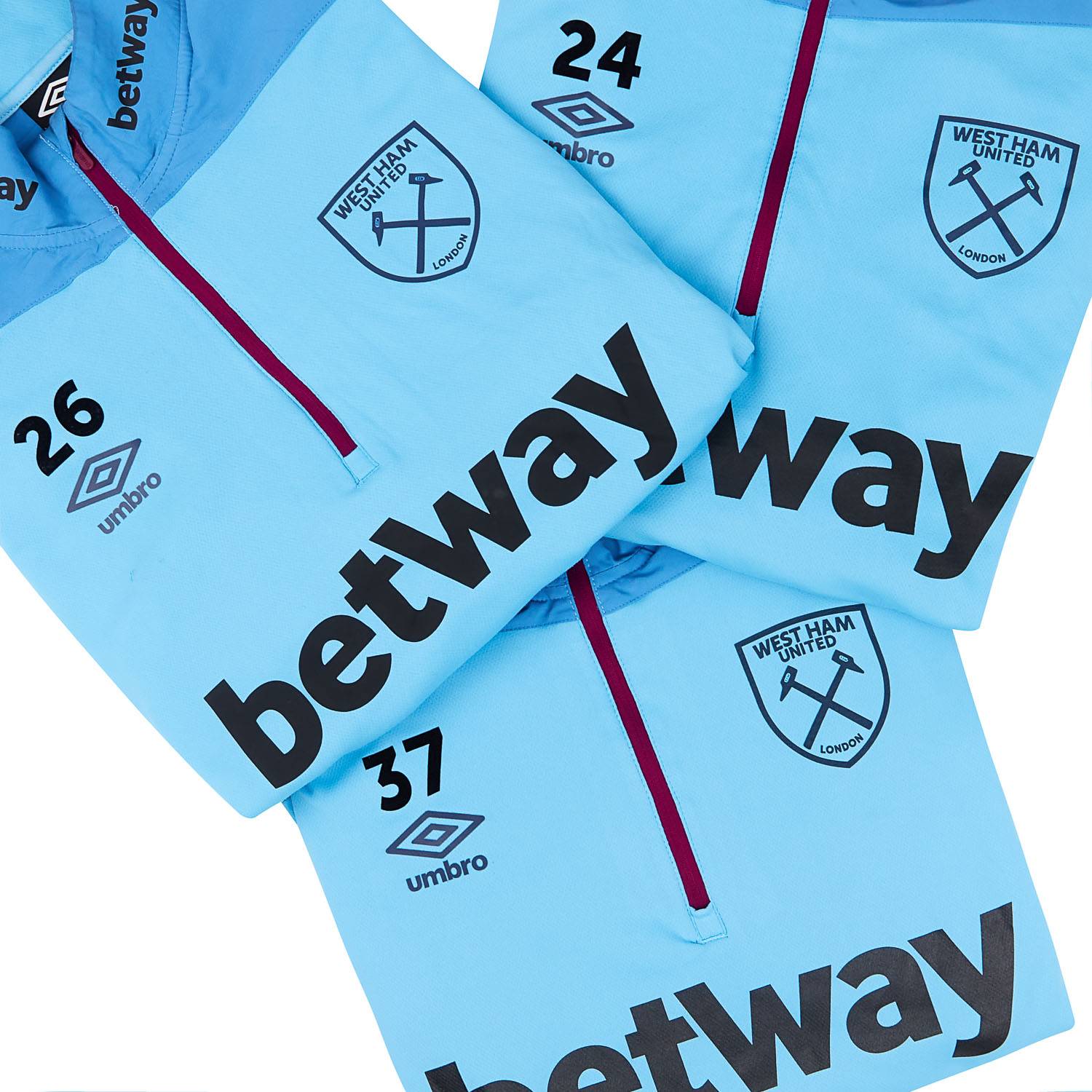 2018-19 West Ham Player Issue 1/4 Zip Training Top # (Good) M