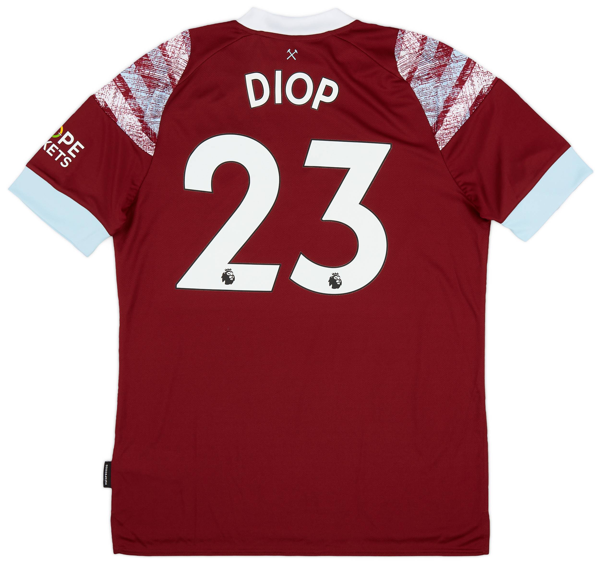 2022-23 West Ham Home Shirt Diop #23 - (M)
