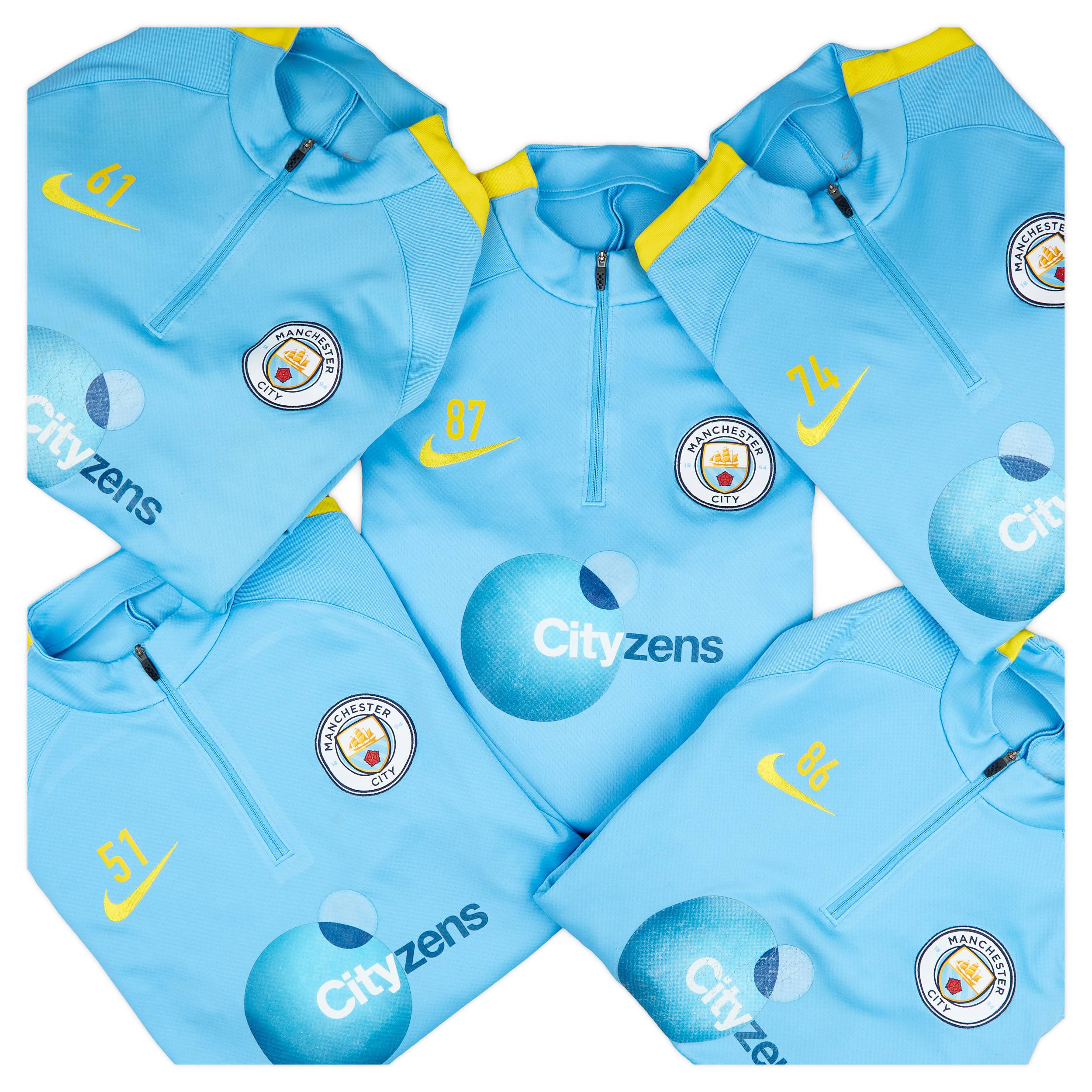 2016-17 Manchester City Player Worn 1/4 Zip Training Top # - 3/10 - (L)