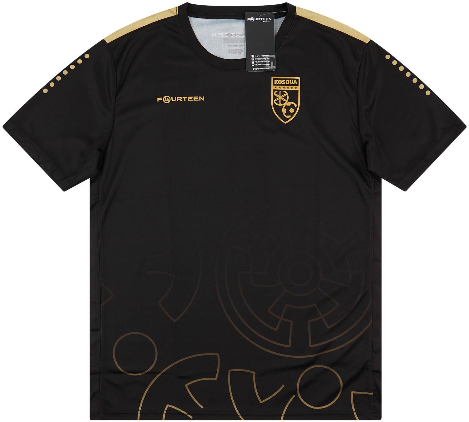 シャツ FCRB foot ball shirts L black 2021-22 Kosovo Fourteen Training Shirt