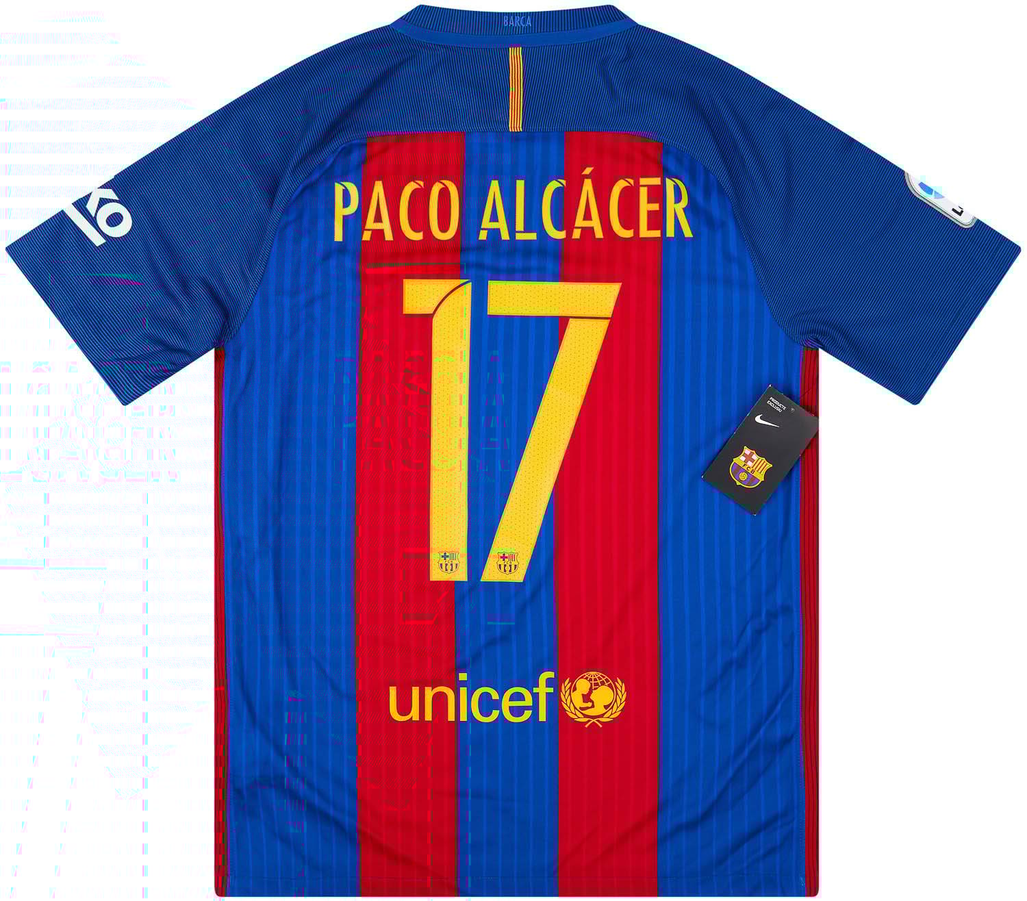 2016-17 Barcelona Home Shirt Paco Alcácer #17 (M)