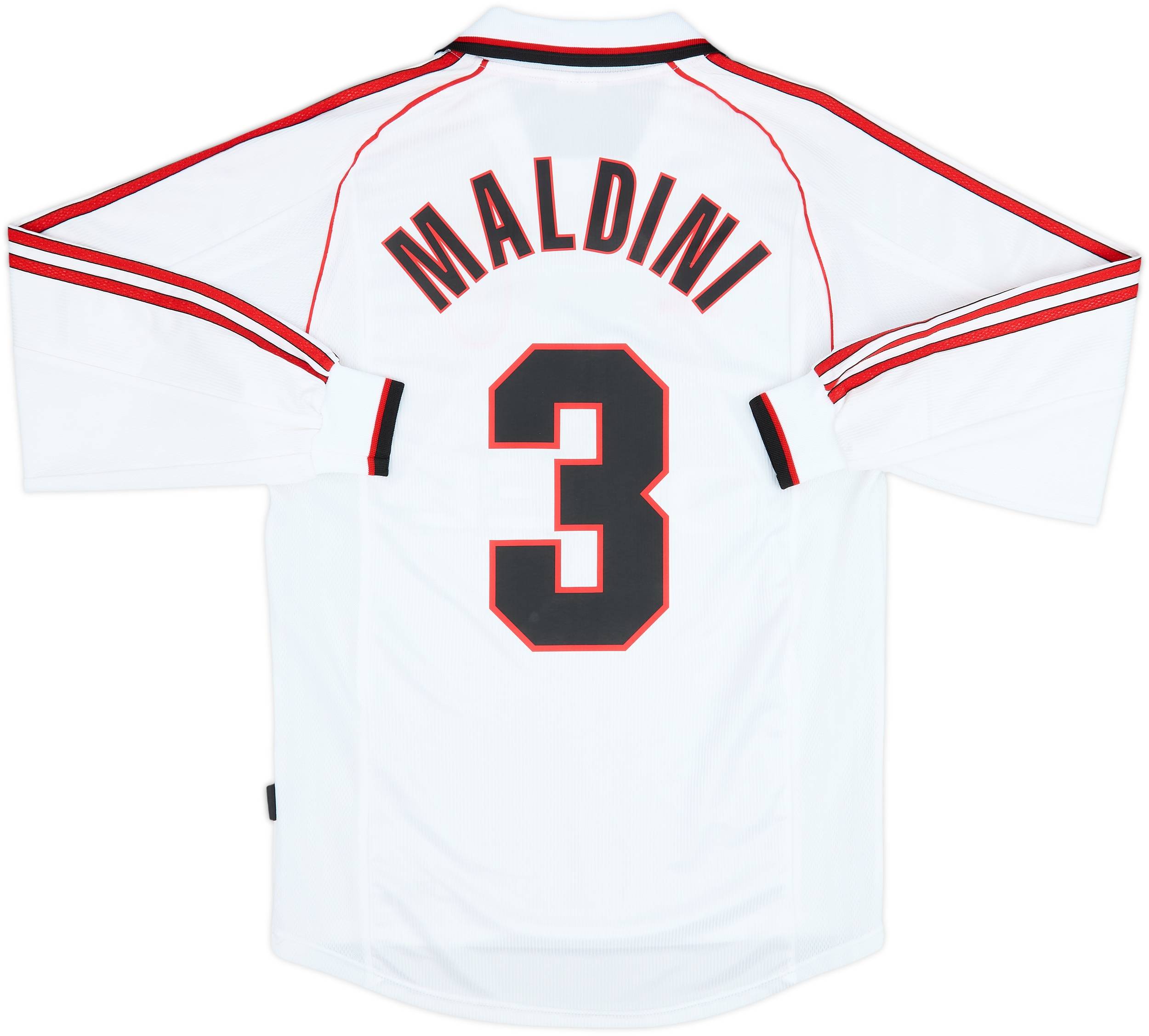 99-00 ACミラン MALDINI 3番 長袖 シャツ 1998-99 AC Milan Away L/S Shirt Maldini #3 - 8/10 - (L)
