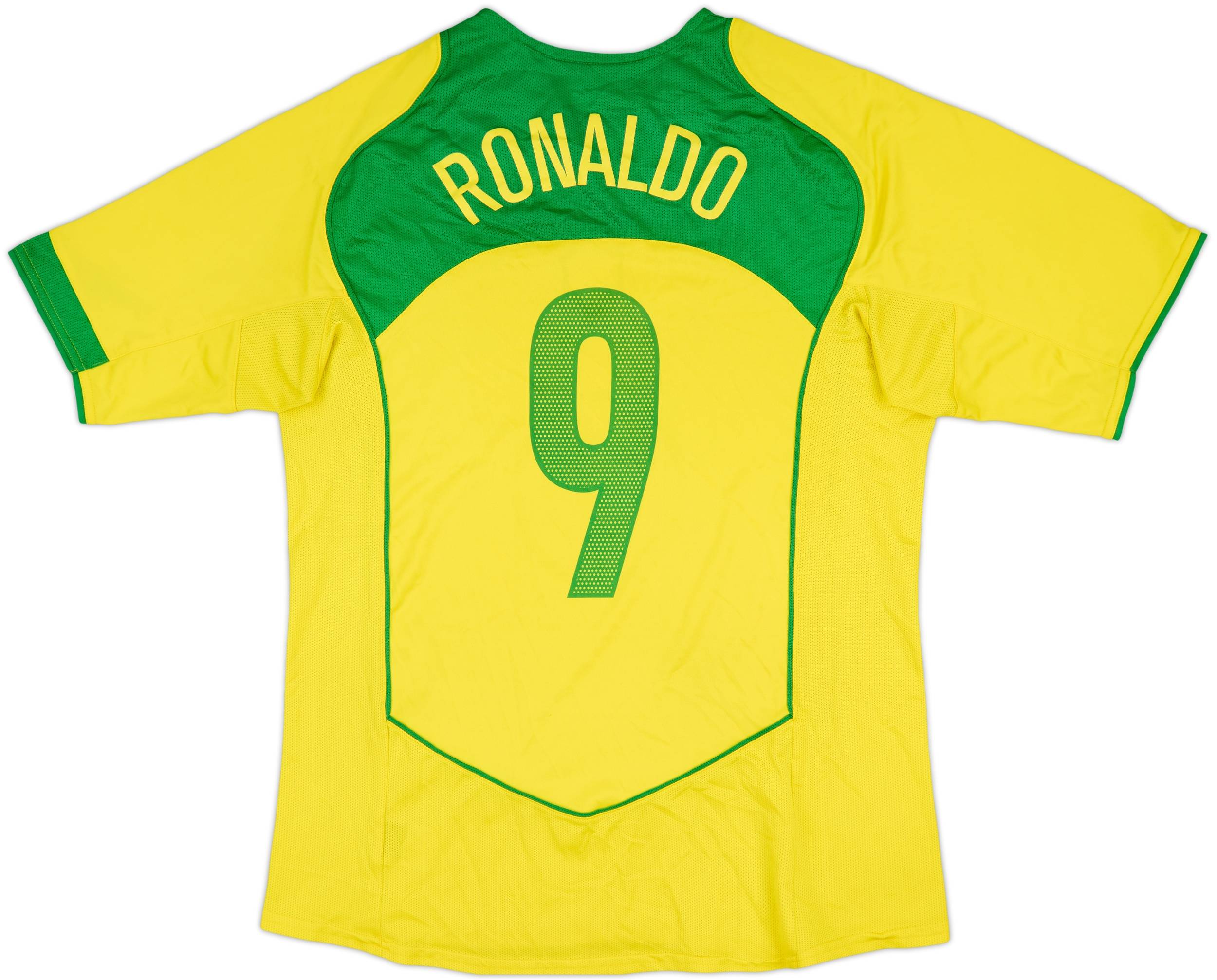 2004-06 Brazil Home Shirt Ronaldo #9 - 8/10 - (XL)
