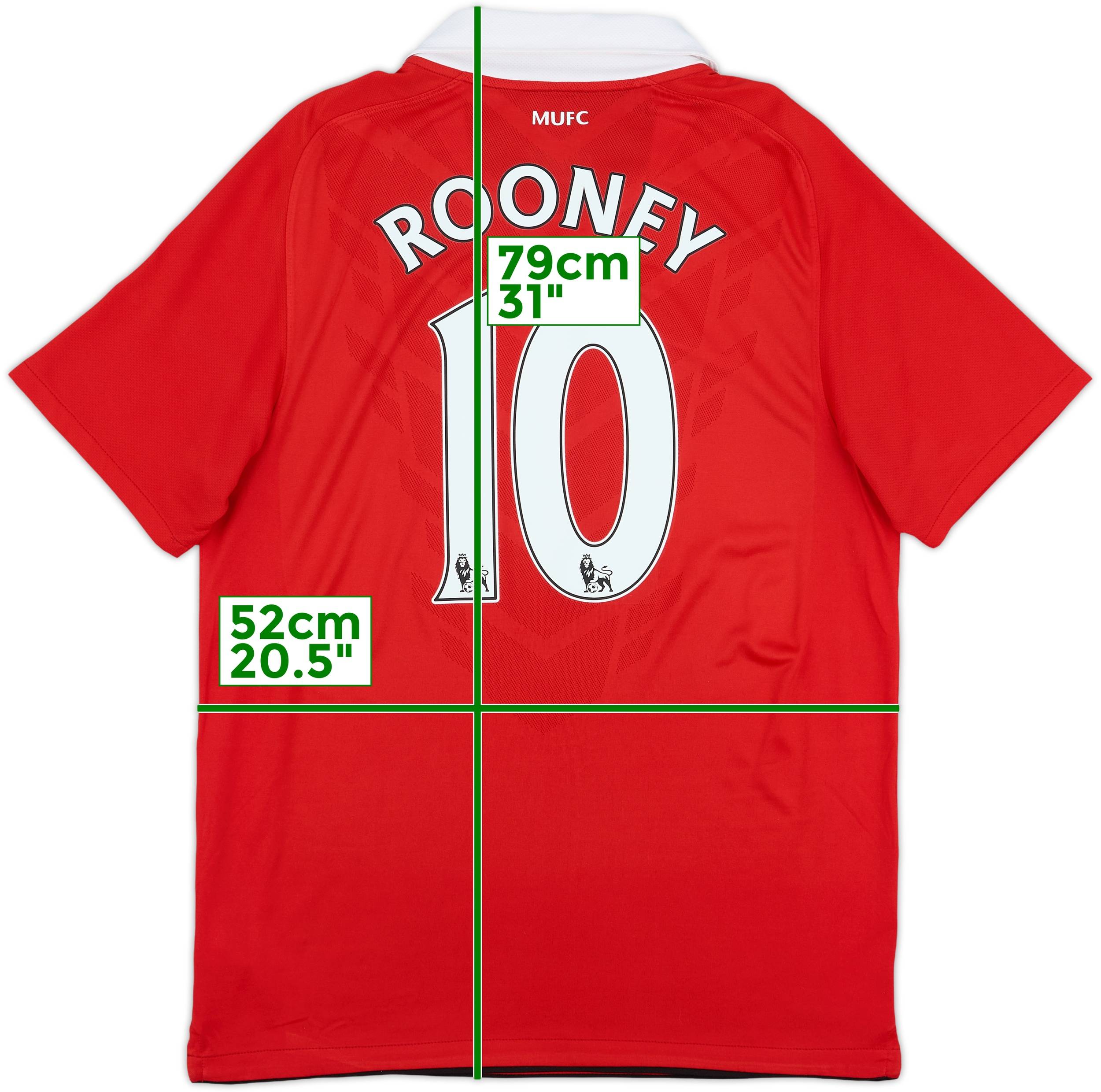 2010-11 Manchester United Home Shirt Rooney #10 - 8/10 - (M)