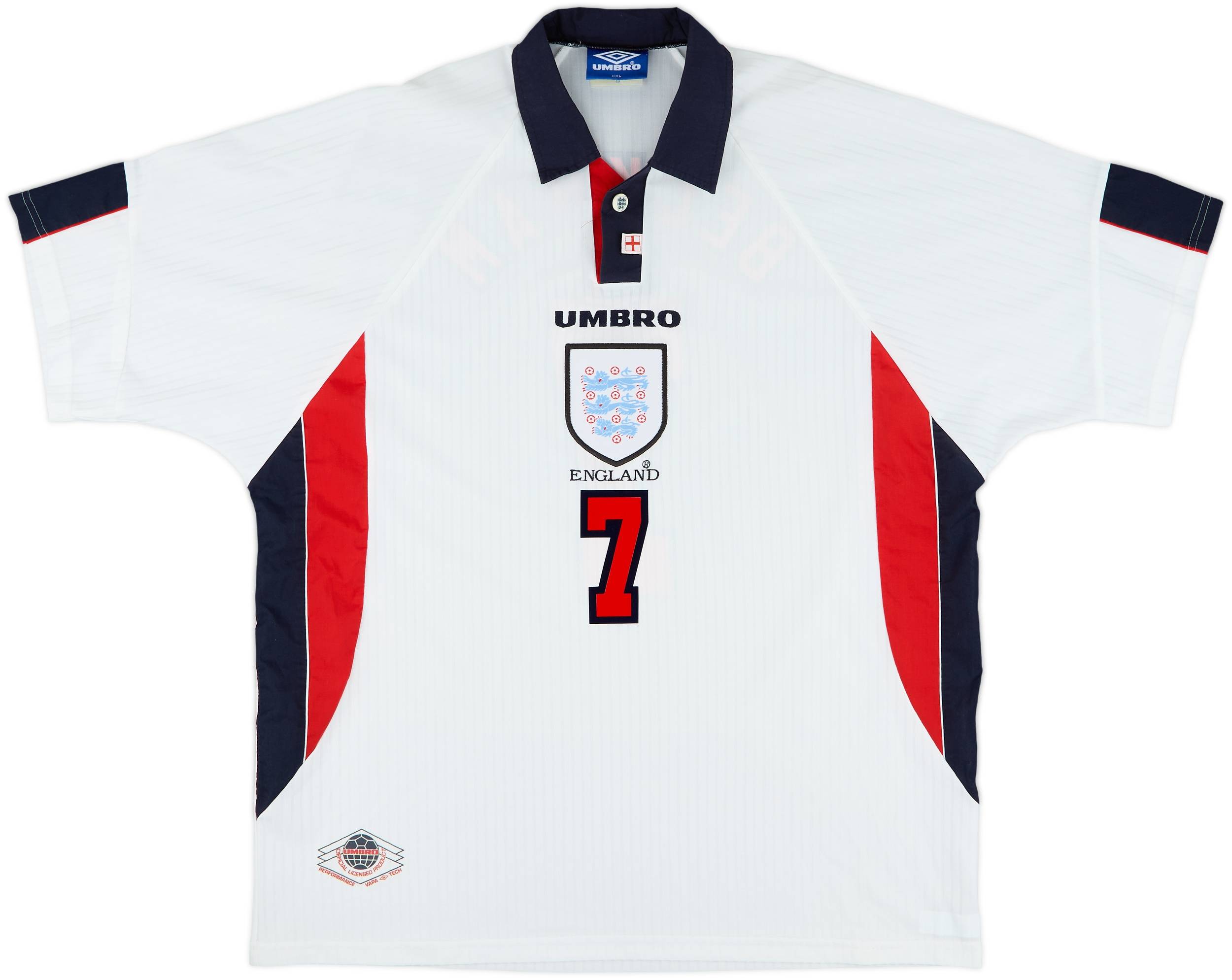 1997-99 England Home Shirt Beckham #7 - 10/10 - (XXL)