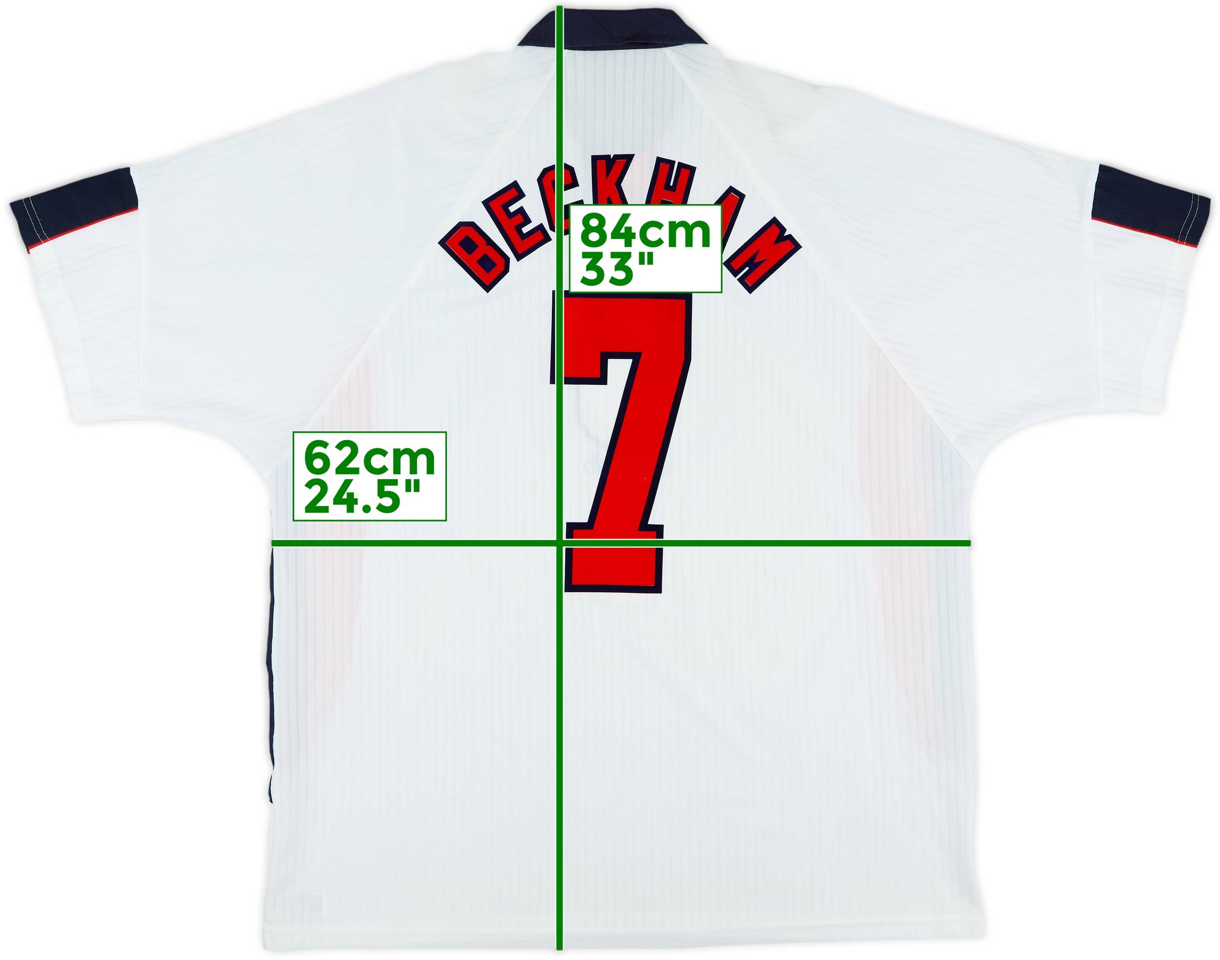 1997-99 England Home Shirt Beckham #7 - 10/10 - (XXL)