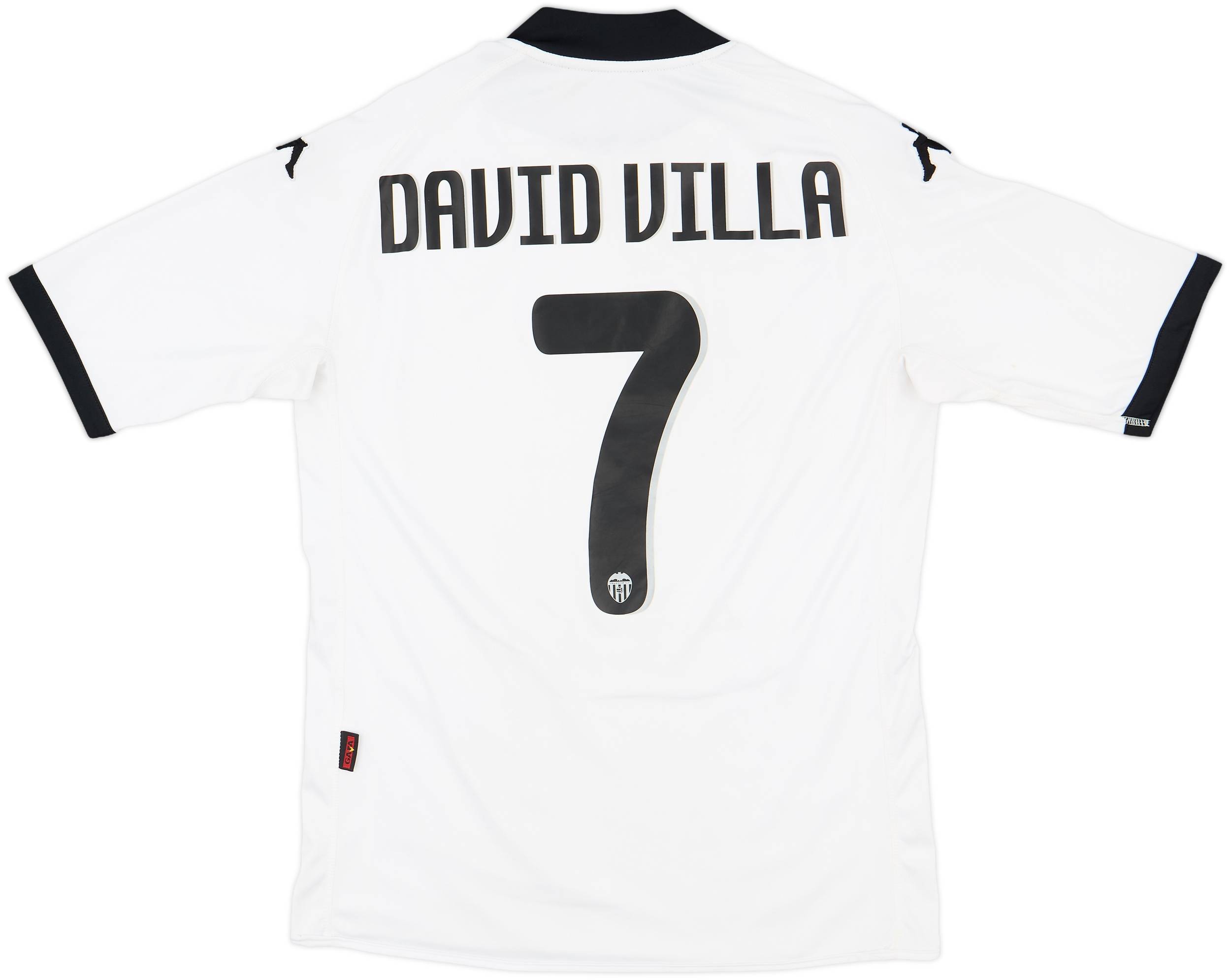 2009-10 Valencia Home Shirt David Villa #7 - 8/10 - (M)