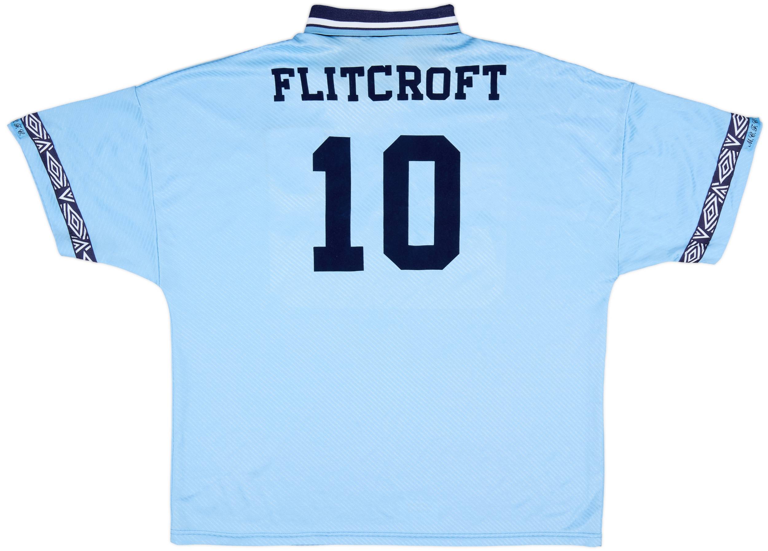 1993-95 Manchester City Umbro Home Shirt Flitcroft #10 - 9/10 - (XXL)
