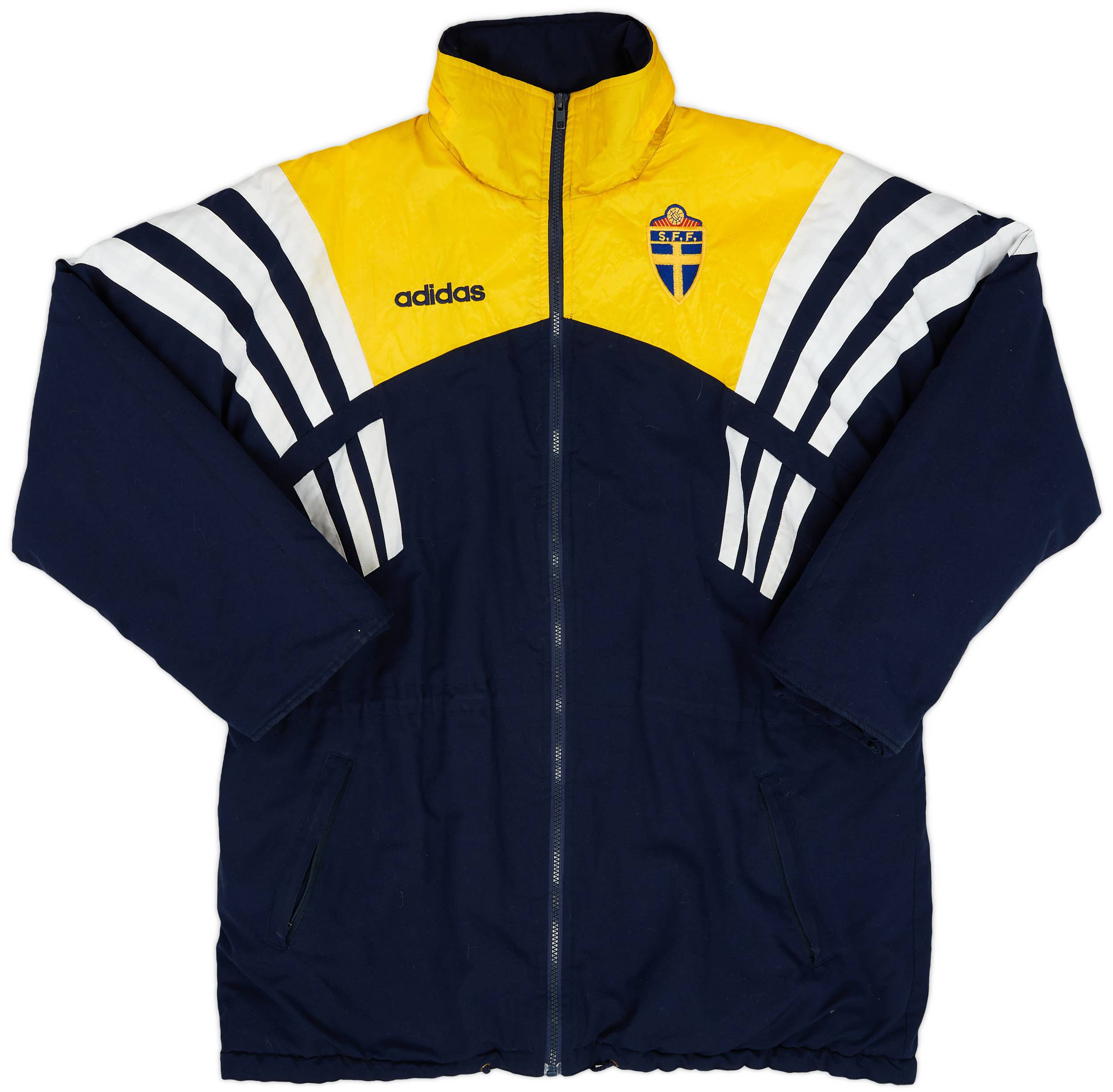 1996 98 Sweden adidas Padded Bench Coat 9 10 XL