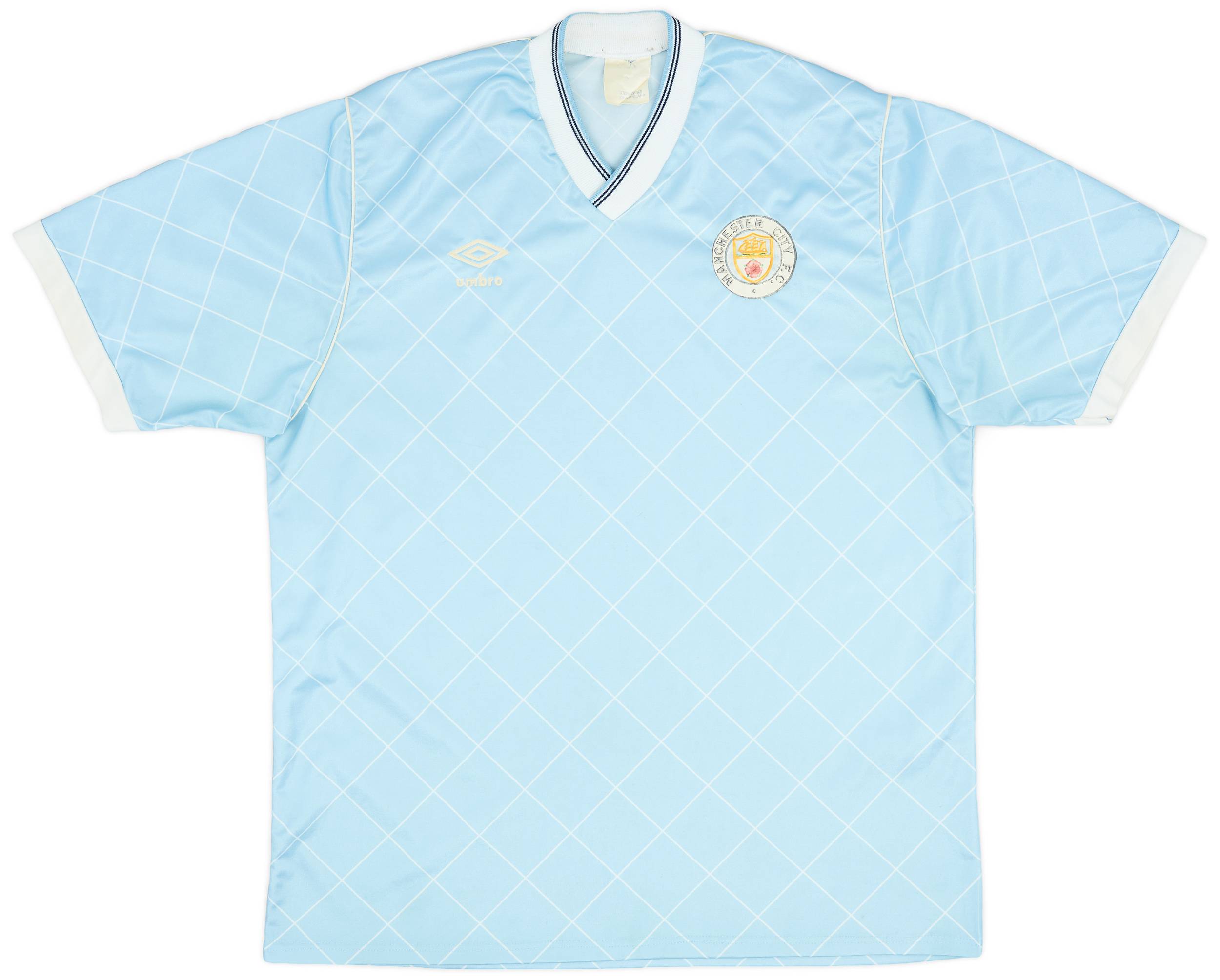 1987-89 Manchester City Home Shirt - 7/10 - (L)
