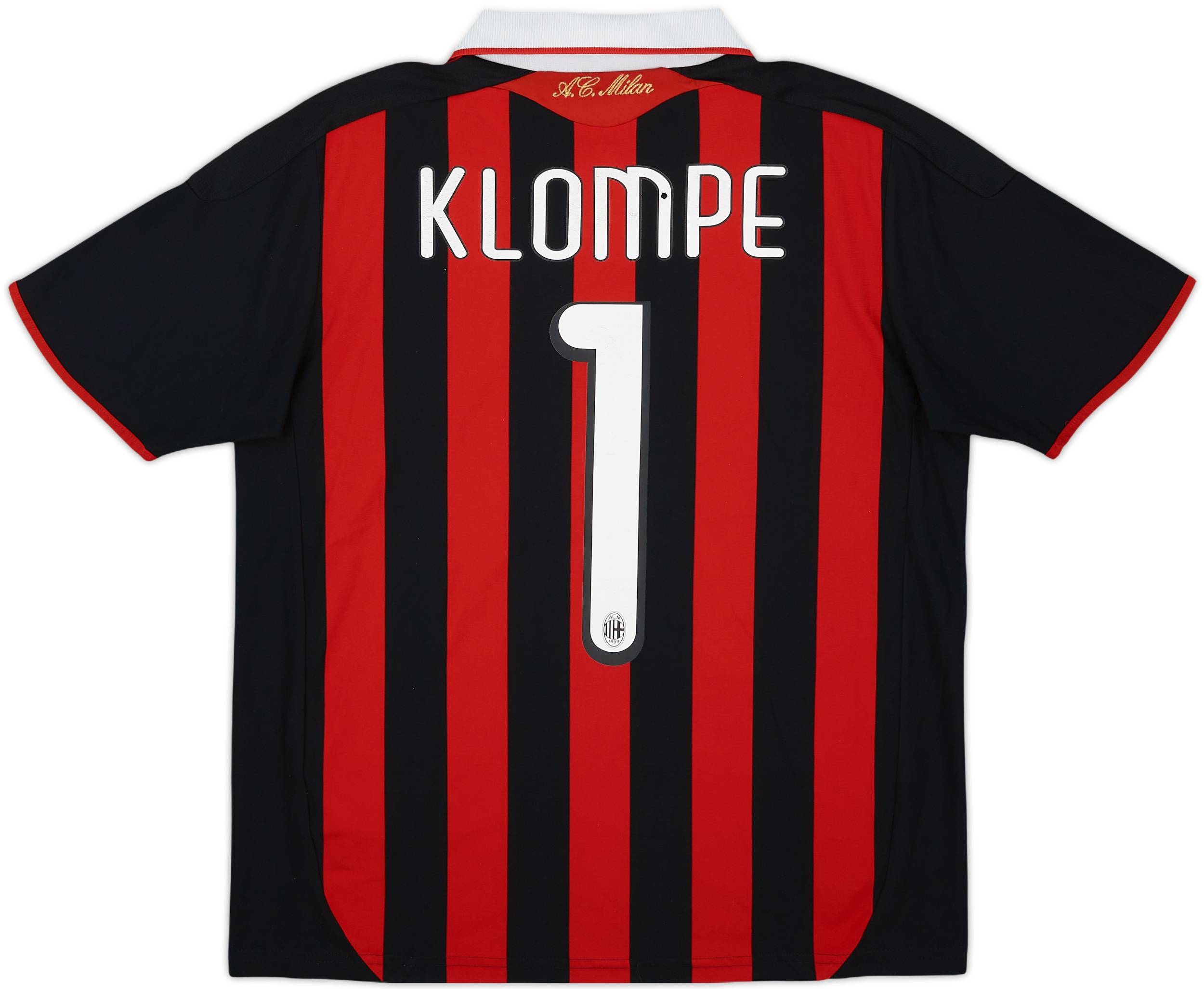 2009-10 AC Milan Home Shirt Klompe #1 - 6/10 - (L.Boys)