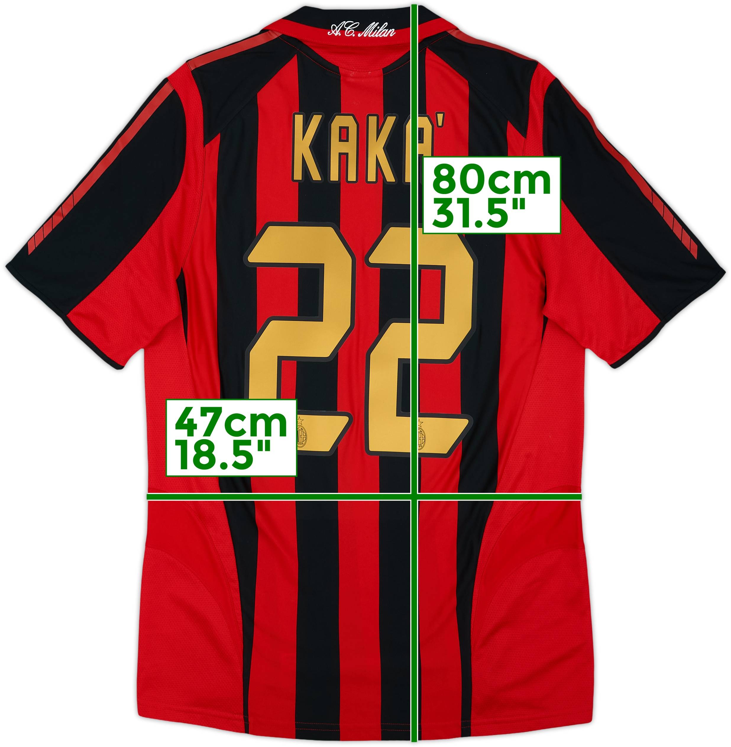 2005-06 AC Milan Home Shirt Kaka #22 - 8/10 - (S)