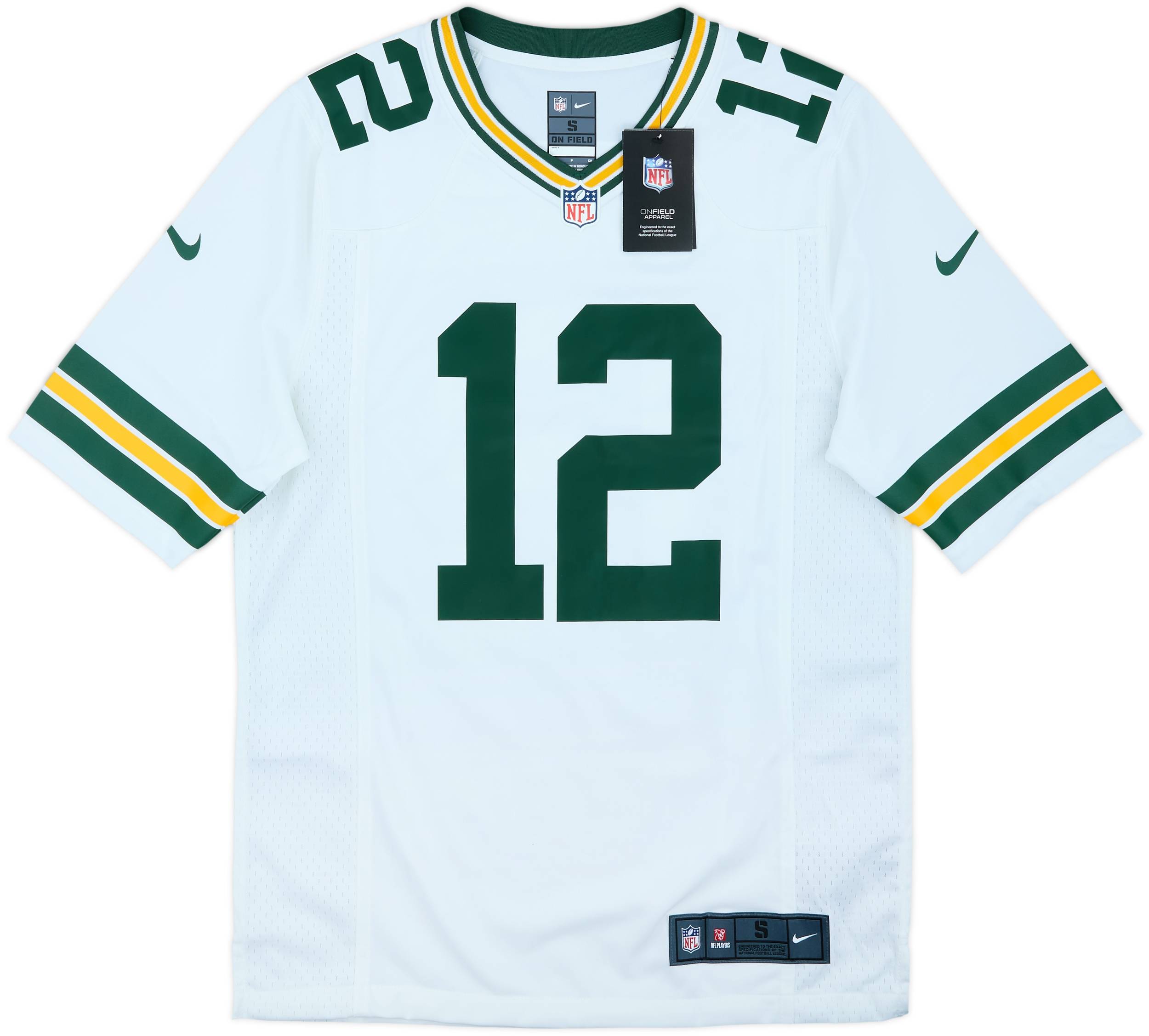 2012-22 Green Bay Packers Rodgers #12 Nike Game Away Jersey (S)