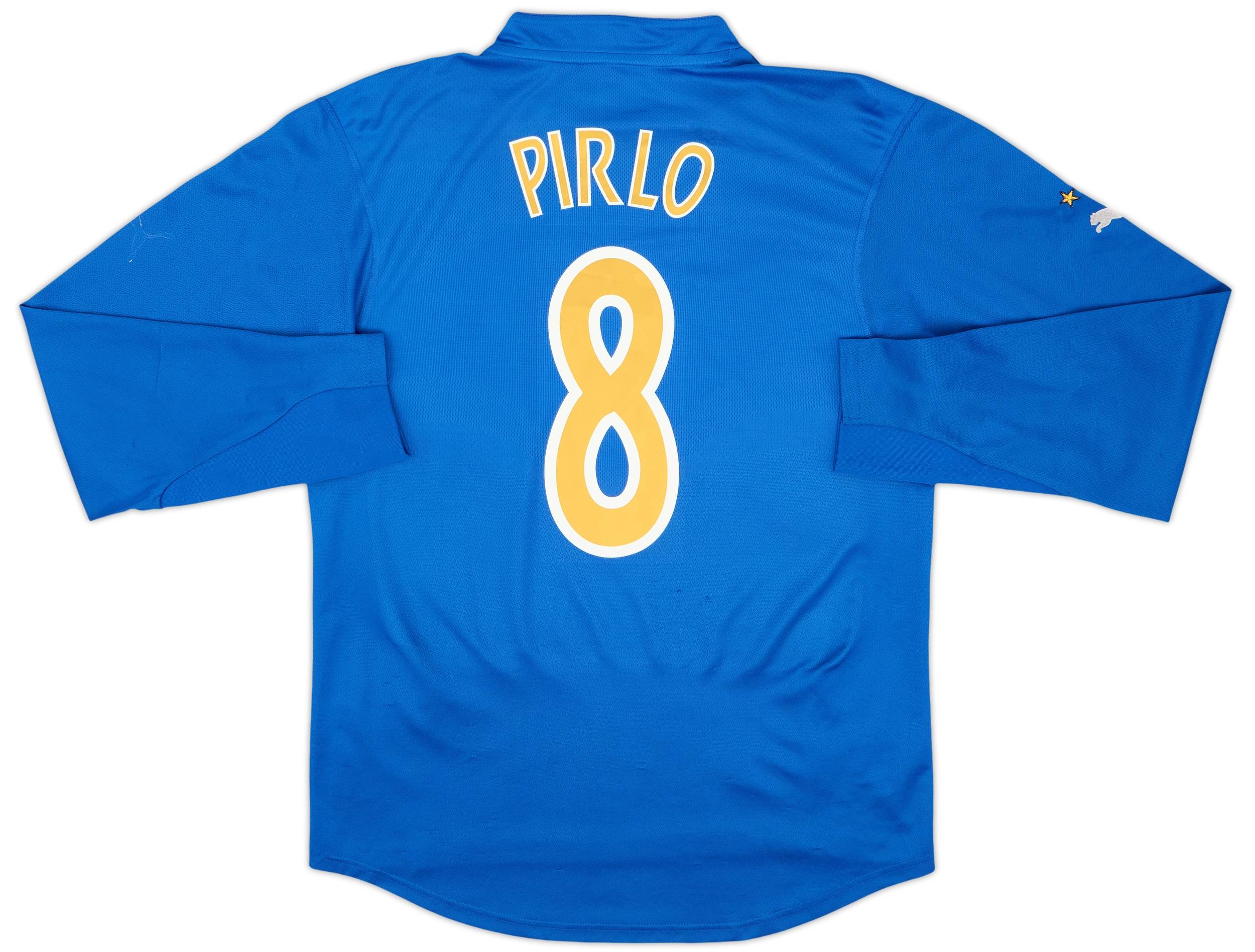 2003-04 Italy Home L/S Shirt Pirlo #8 - 5/10 - (M)