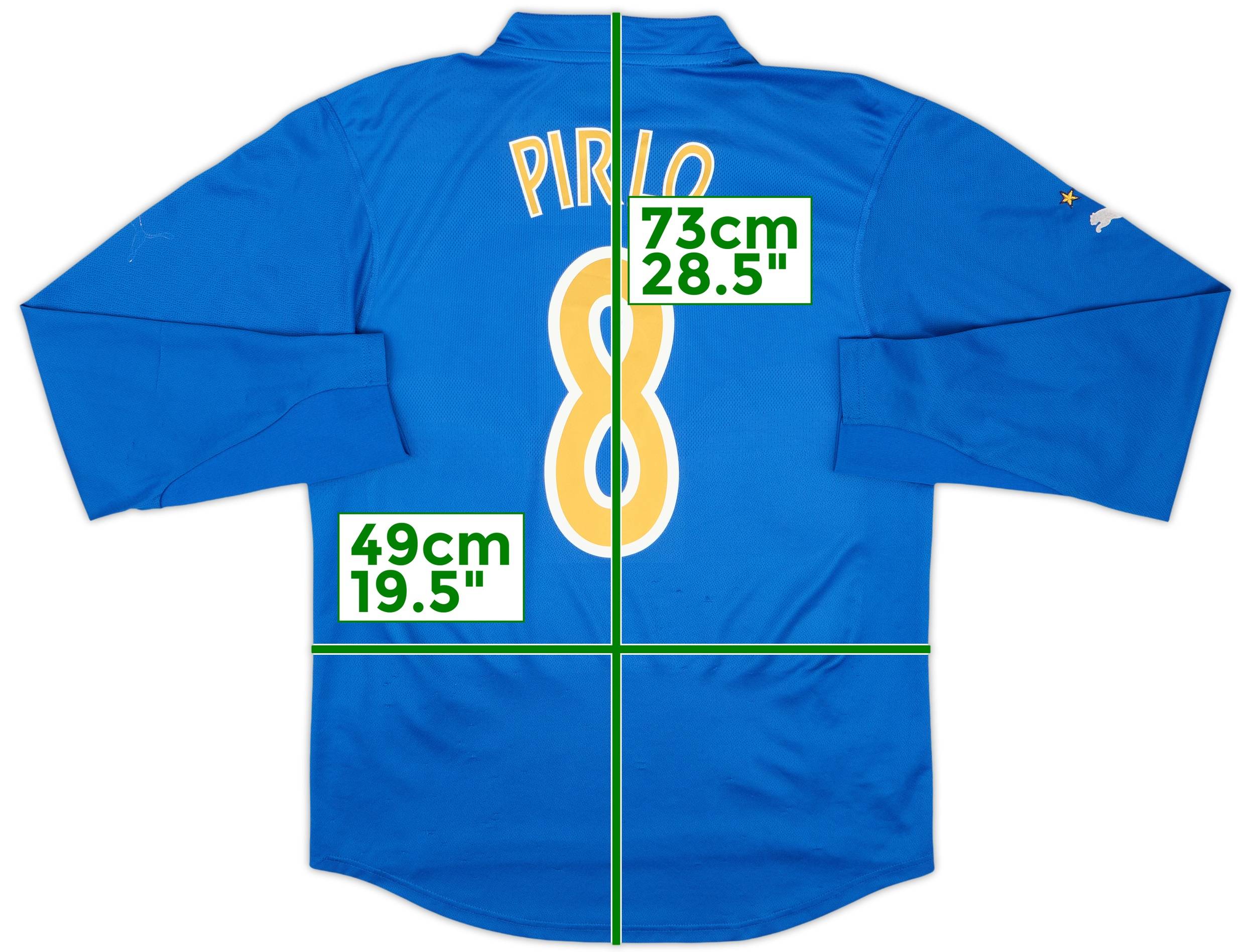 2003-04 Italy Home L/S Shirt Pirlo #8 - 5/10 - (M)