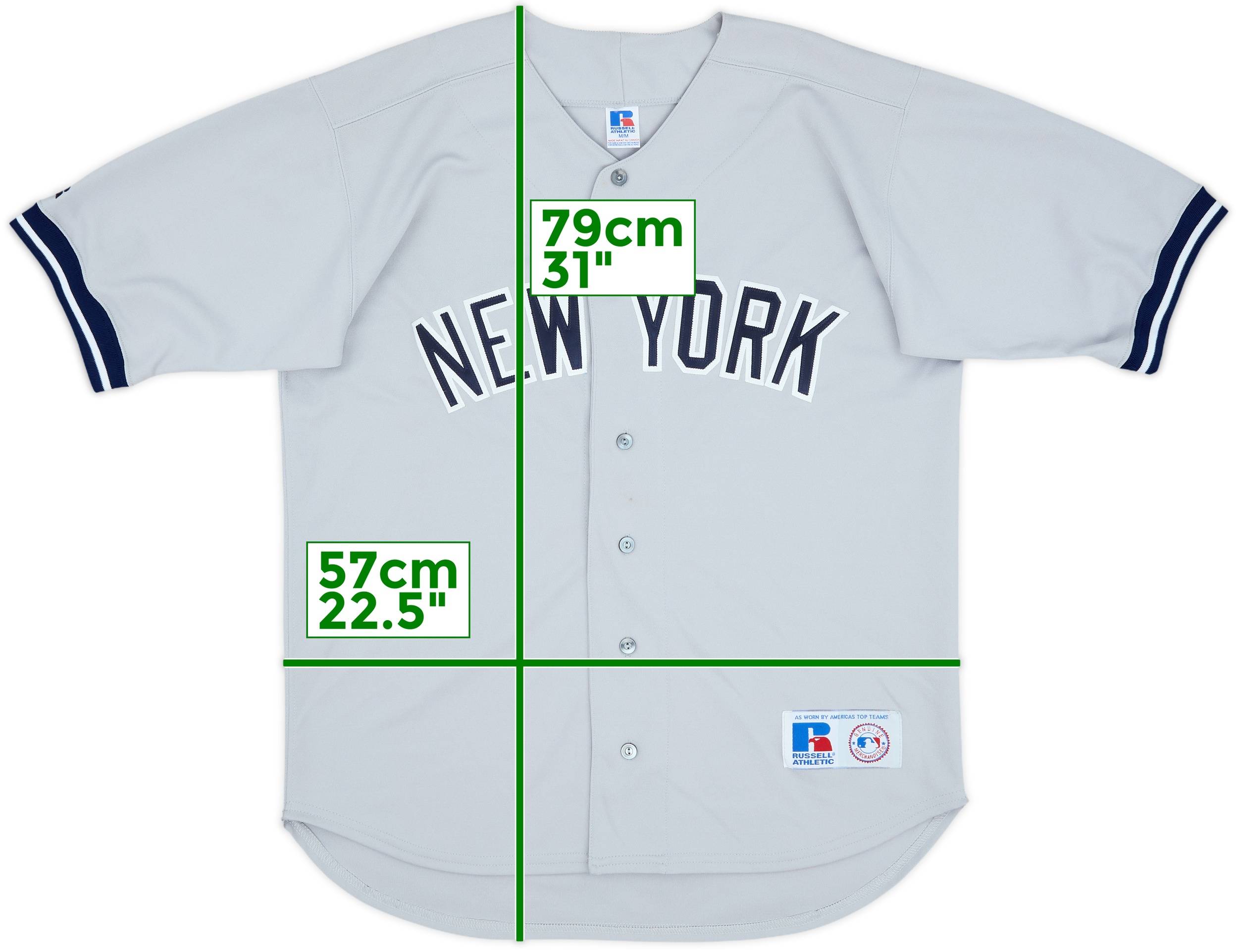 1997-02 New York Yankees Russell Athletic Away Jersey - 9/10 - (M)