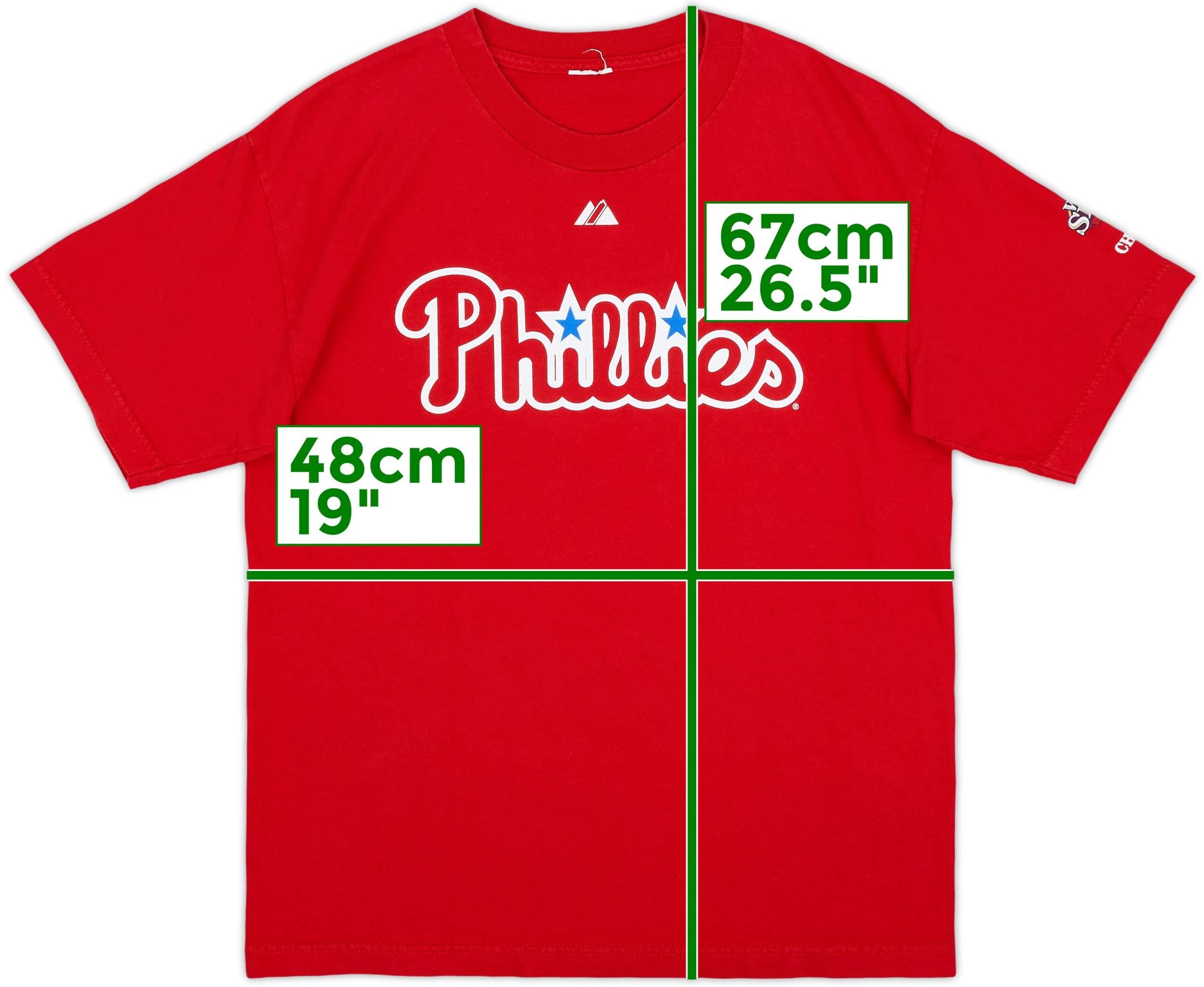 2008 Philadelphia Phillies Victorino #8 Majestic Tee - 8/10 - (S)