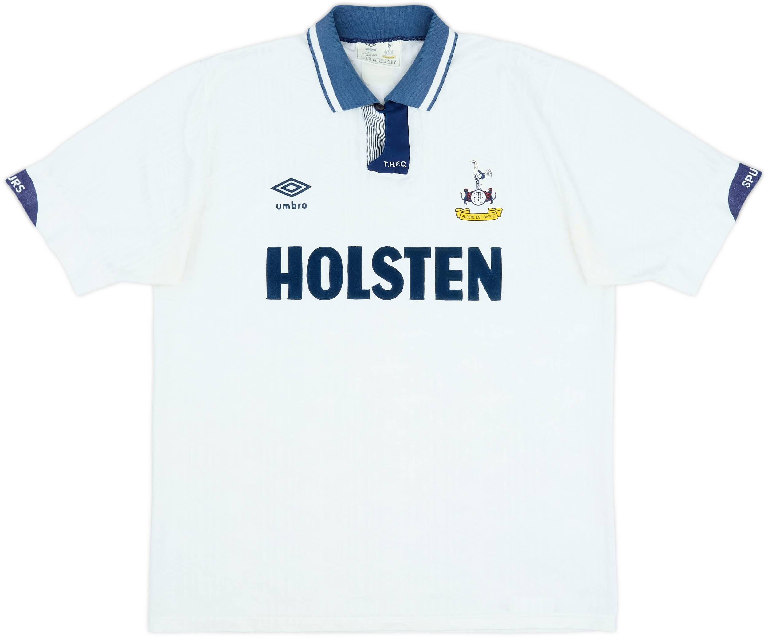1991-93 Tottenham Home Shirt - 8/10 - (L)