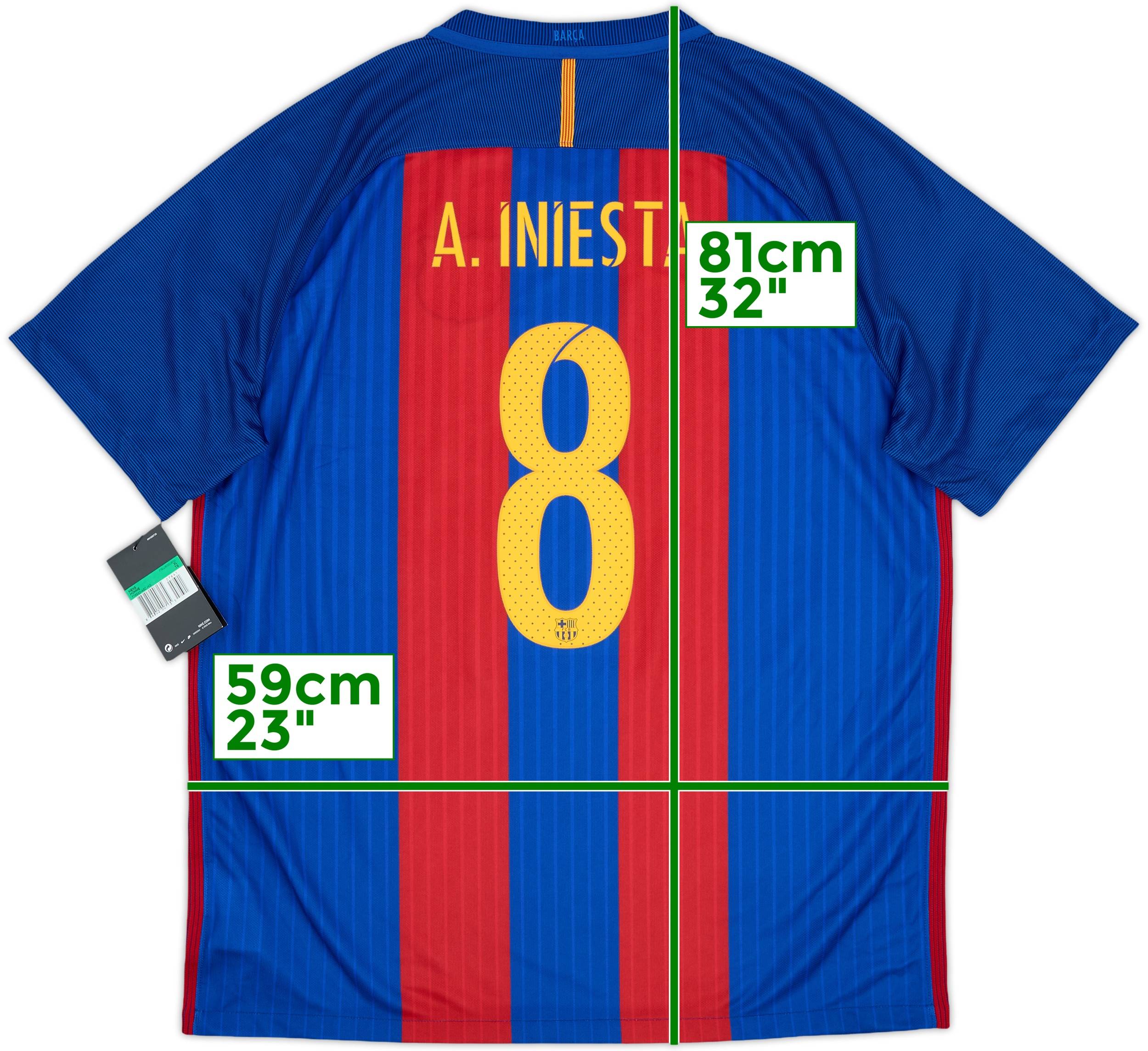 2016-17 Barcelona Home Shirt A.Iniesta #8 (XL)