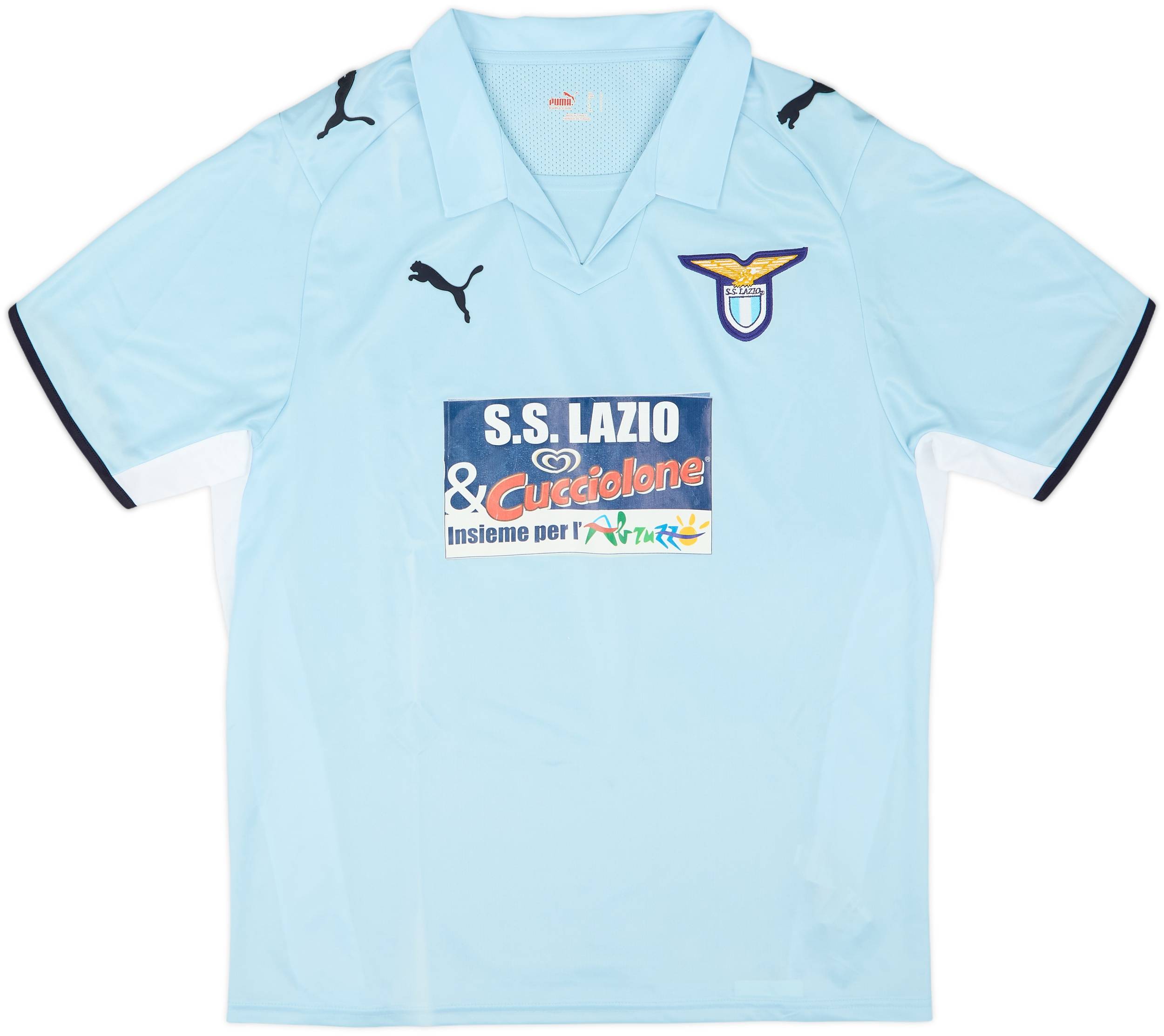 ラツッオPuma SS Lazio シャツ 背番号5 水色 2008-09 Lazio Home Shirt - 9/10 - (L)