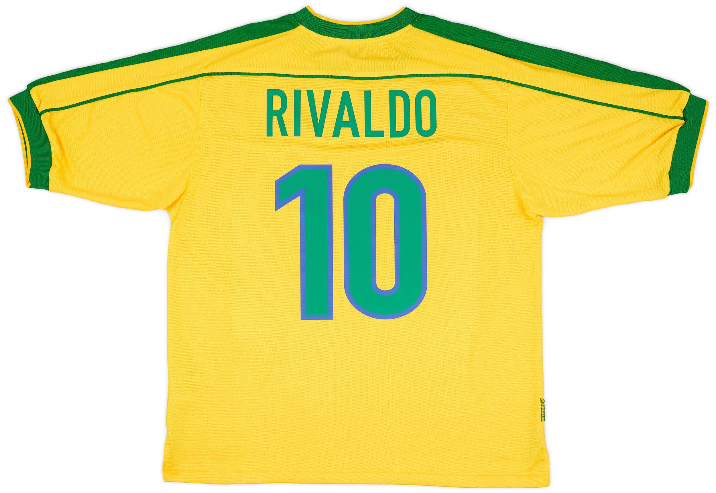 1998-00 Brazil Home Shirt Rivaldo #10 - 10/10 - (L)