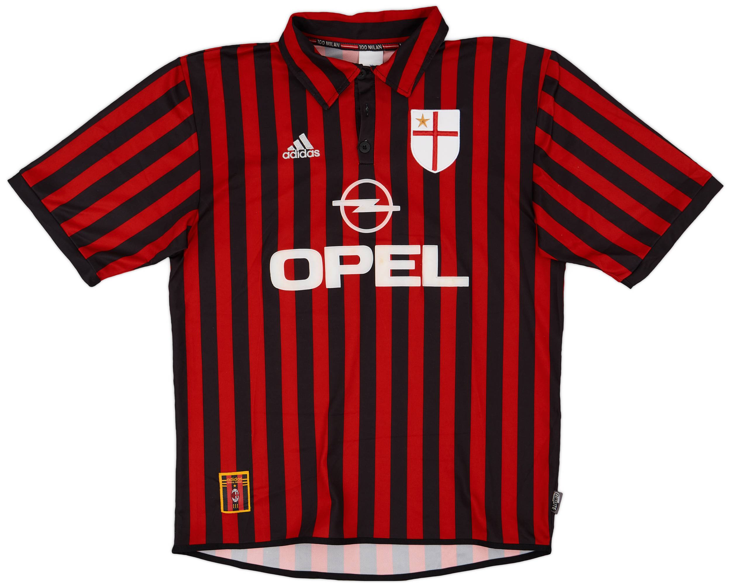 1999-00 AC Milan Centenary Signed Home Shirt - 8/10 - (L)