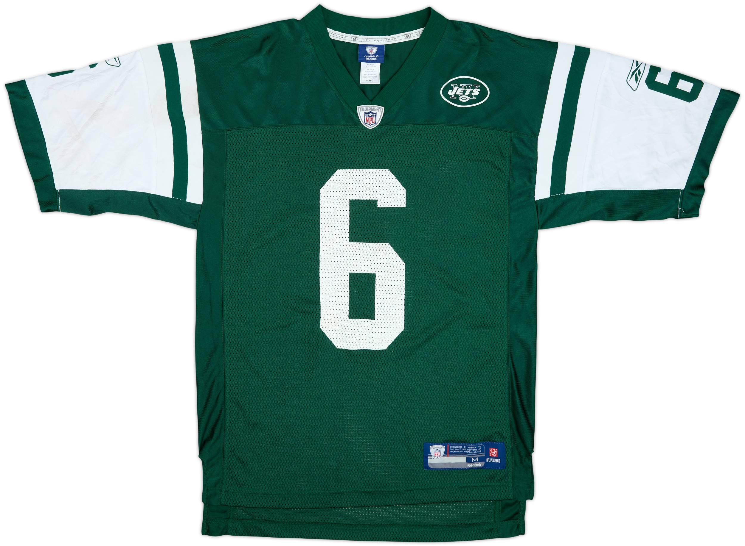 2009-11 New York Jets Sanchez #6 Reebok On Field Home Jersey