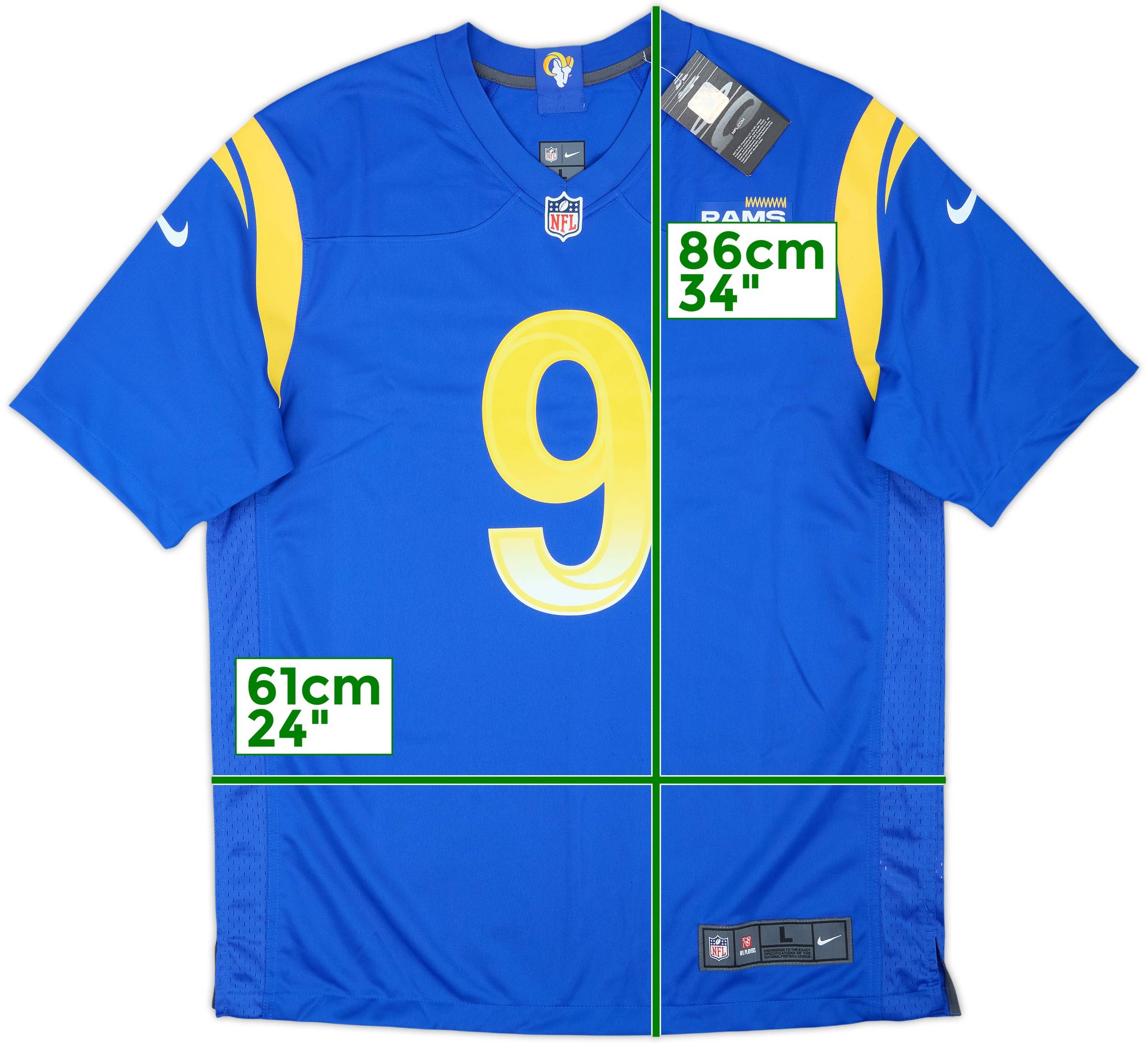 2021-25 LA Rams Stafford #9 Nike Game Home Jersey (L)