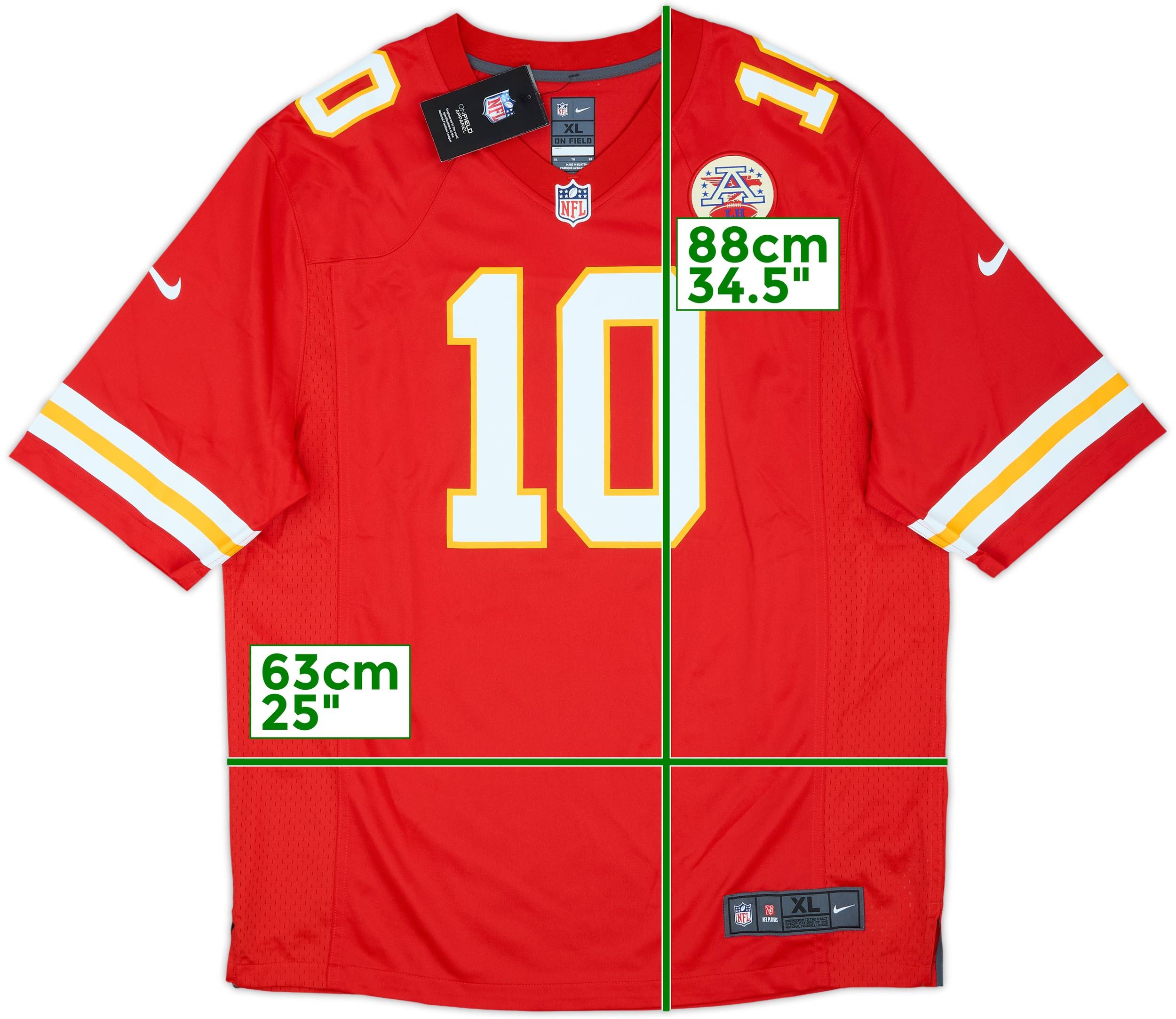 2016-21 Kansas City Chiefs Hill #10 Nike Game Home Jersey (XL)