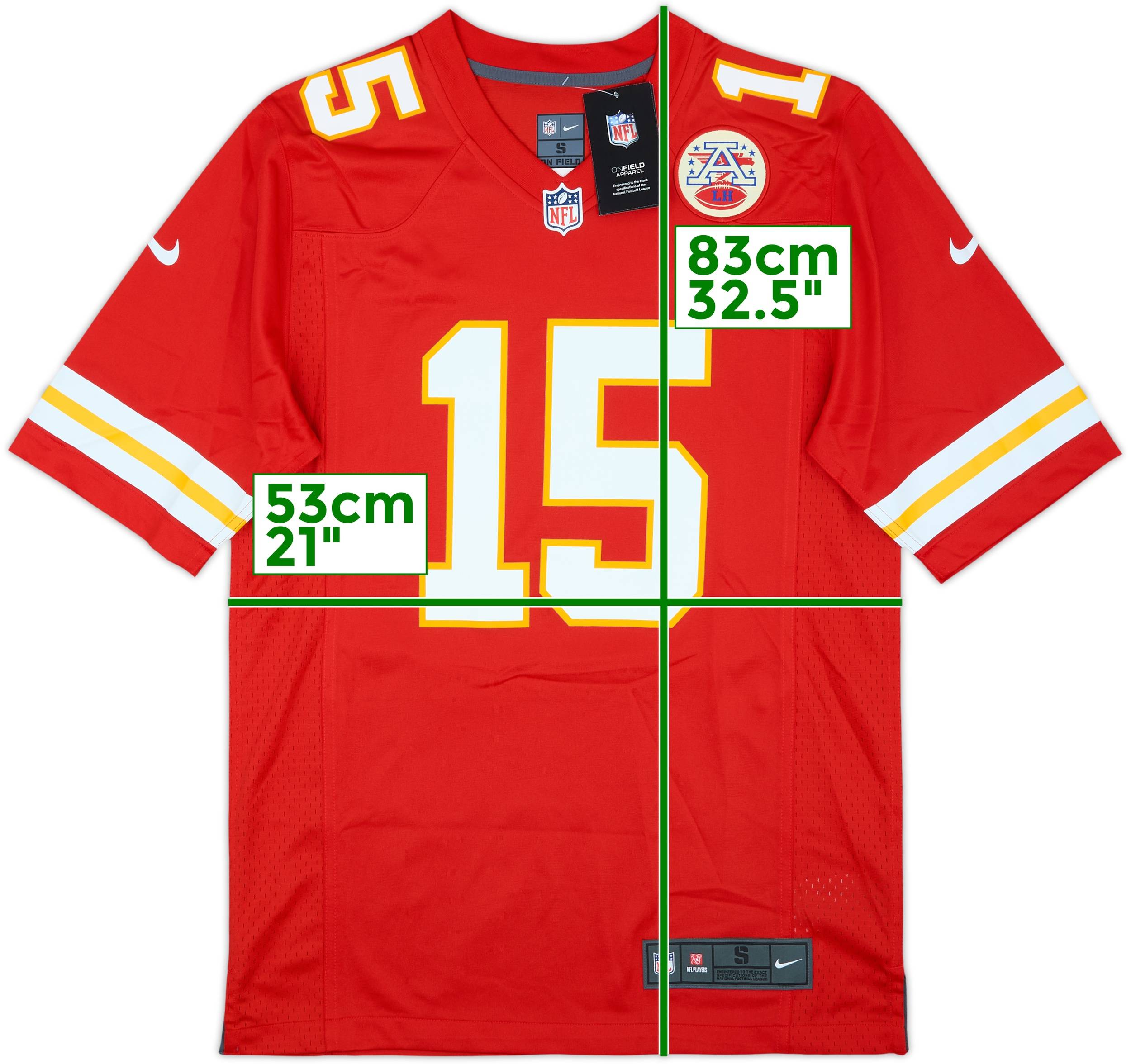 2017-25 Kansas City Chiefs Mahomes #15 Nike Game Home Jersey (S)