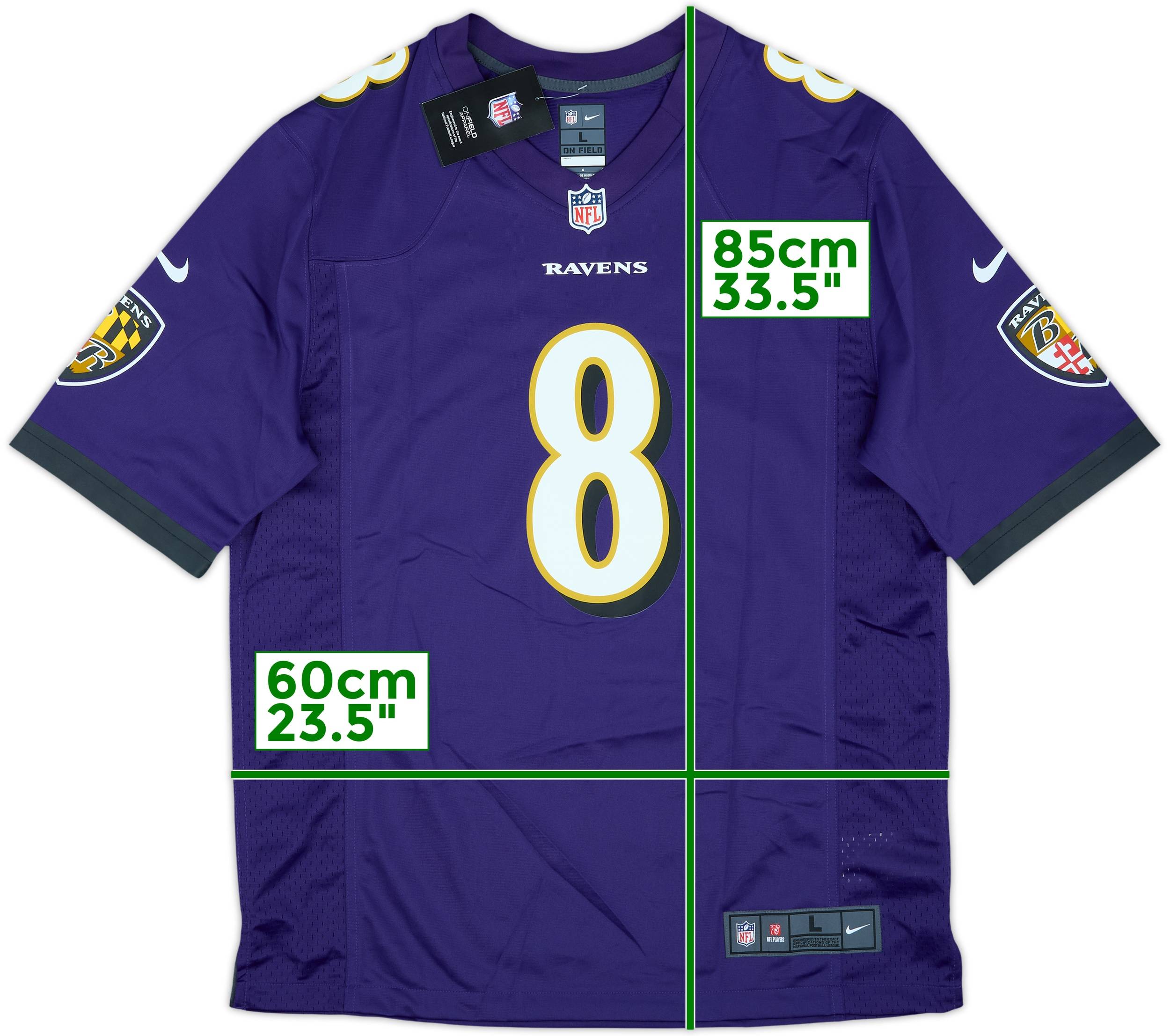 2018-25 Baltimore Ravens Jackson #8 Nike Game Home Jersey (L)