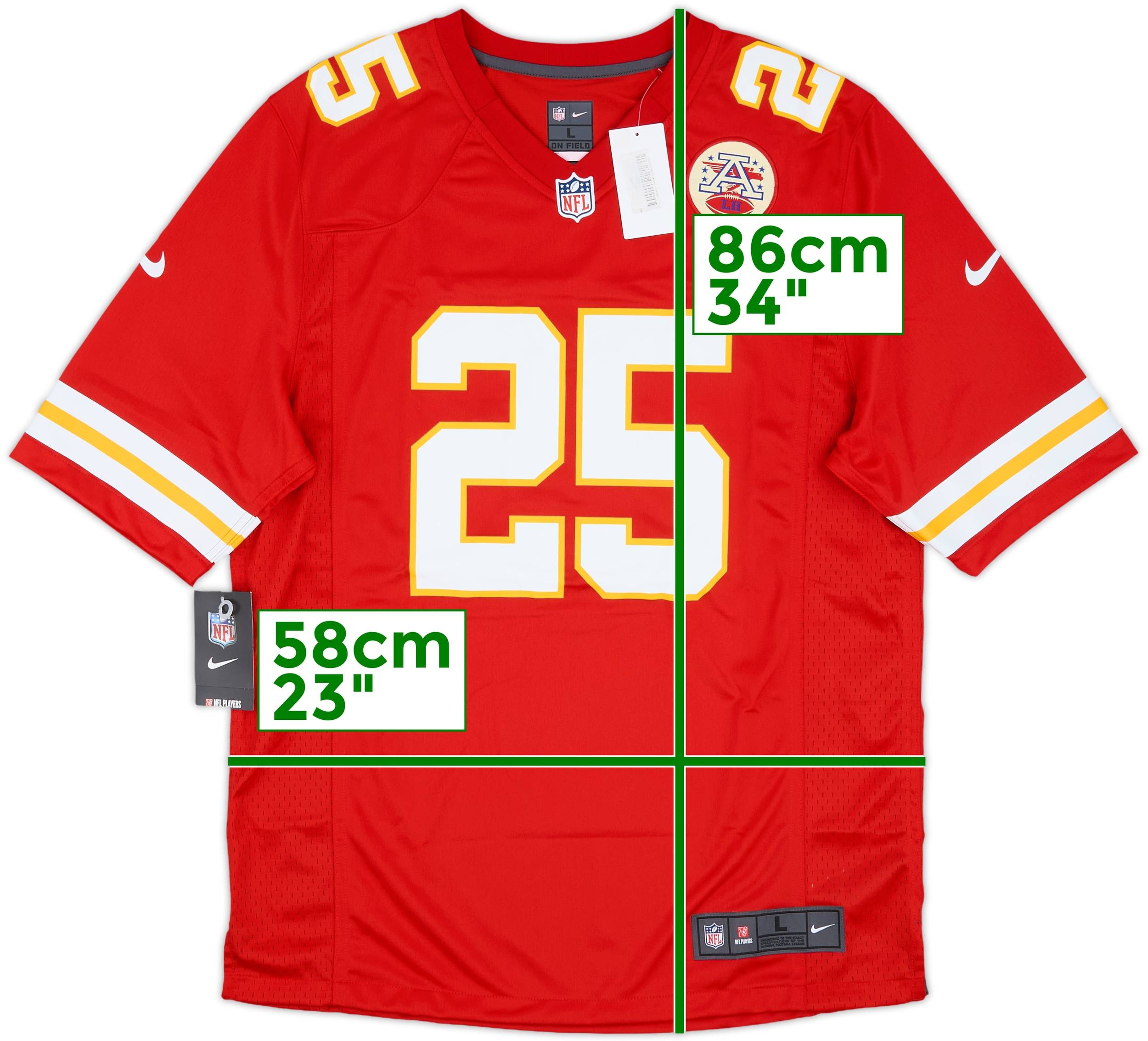 2012-16 Kansas City Chiefs Charles #25 Nike Game Home Jersey (L)