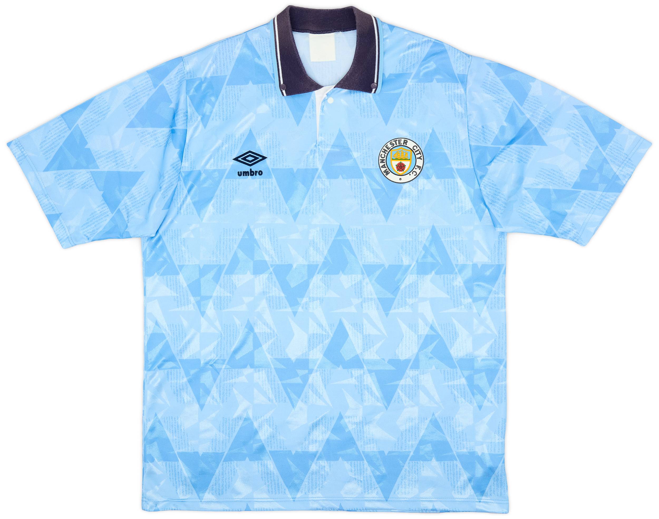 Manchester City 1989-1991 Home Football Shirt Size Medium