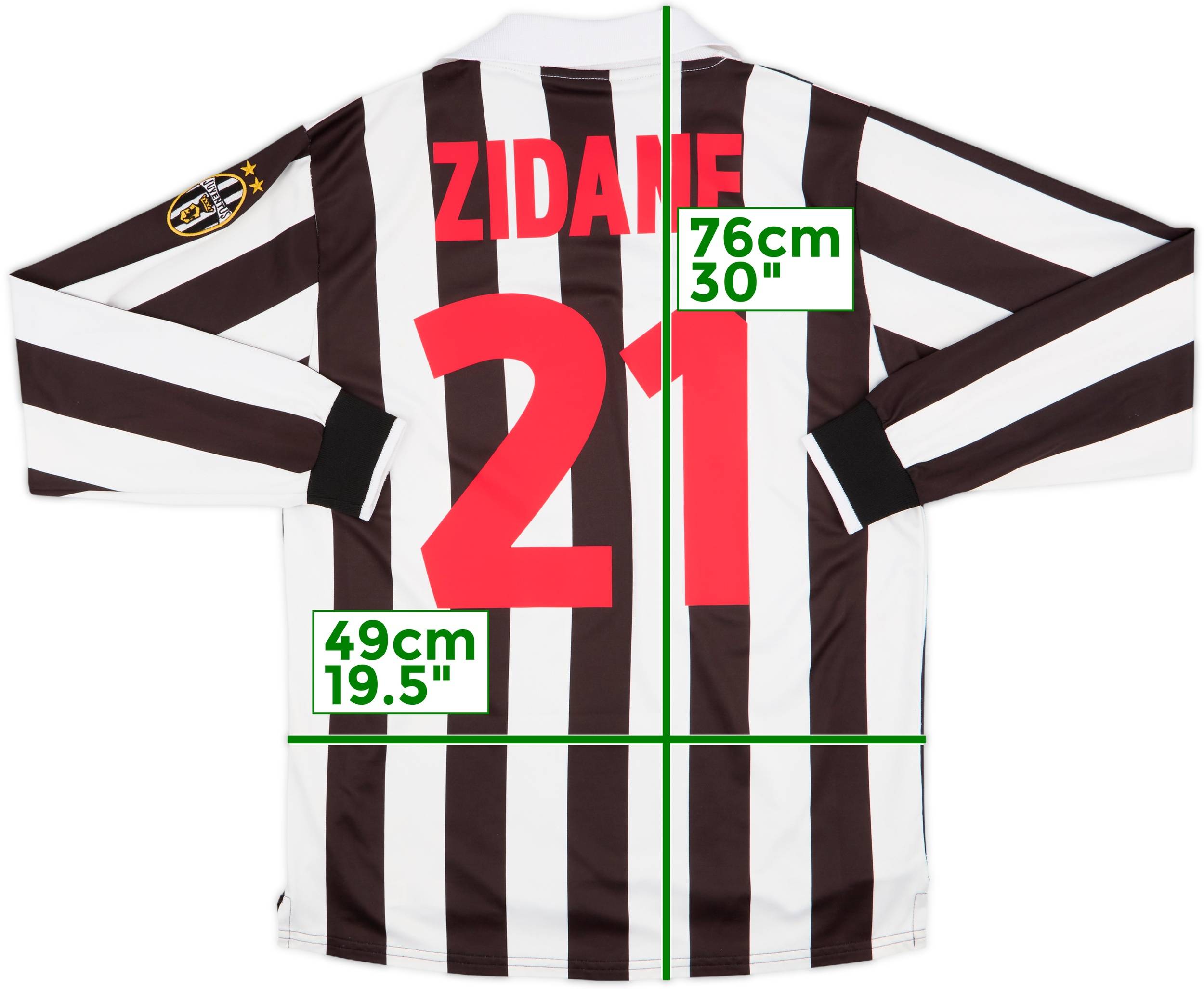 1998-99 Juventus Home L/S Shirt Zidane #21 - 7/10 - (S)