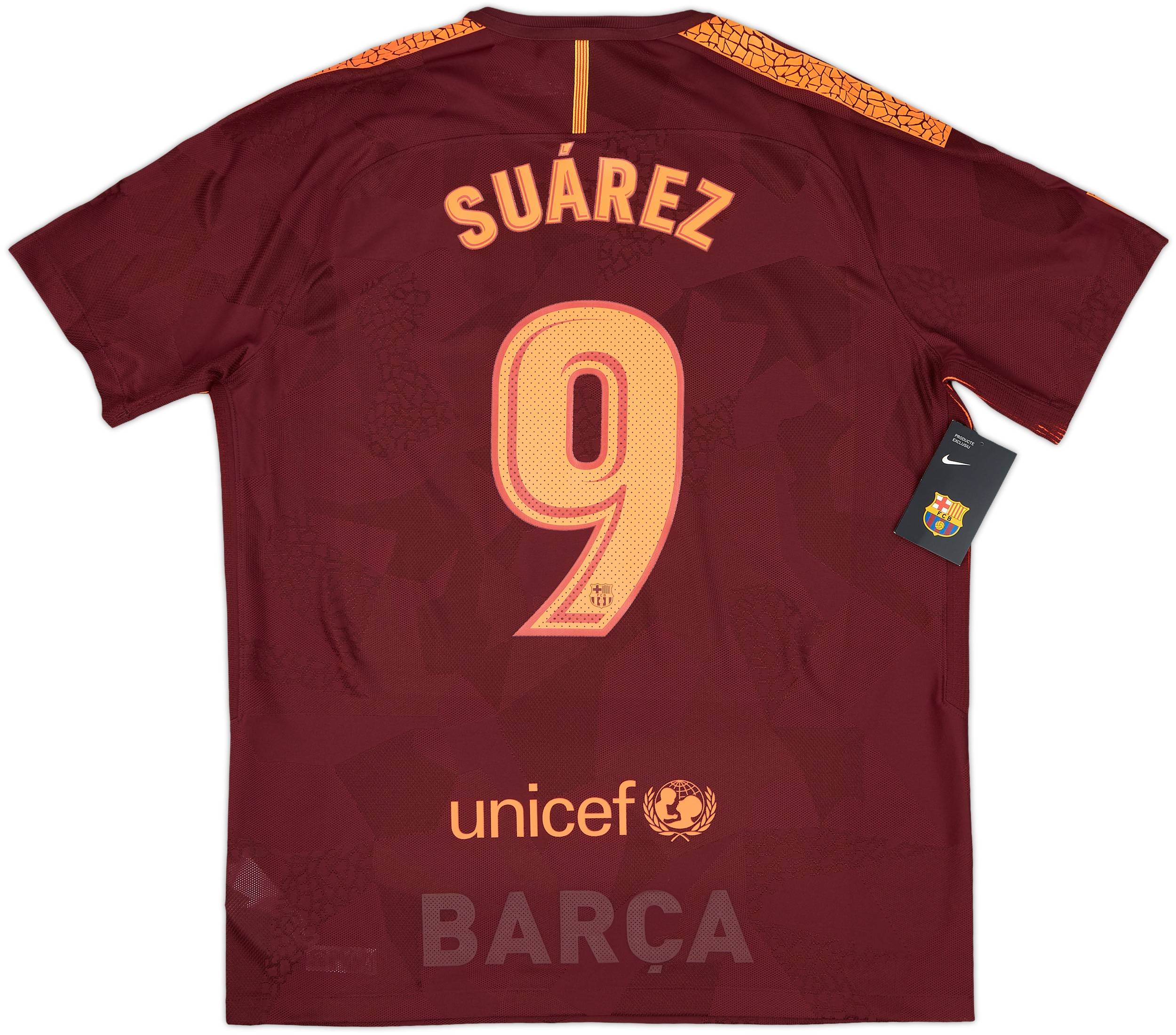※正規品　バルセロナ SUÁREZ 9番 シャツ 2017-18 Barcelona Authentic Third Shirt Suarez #9 (XL)