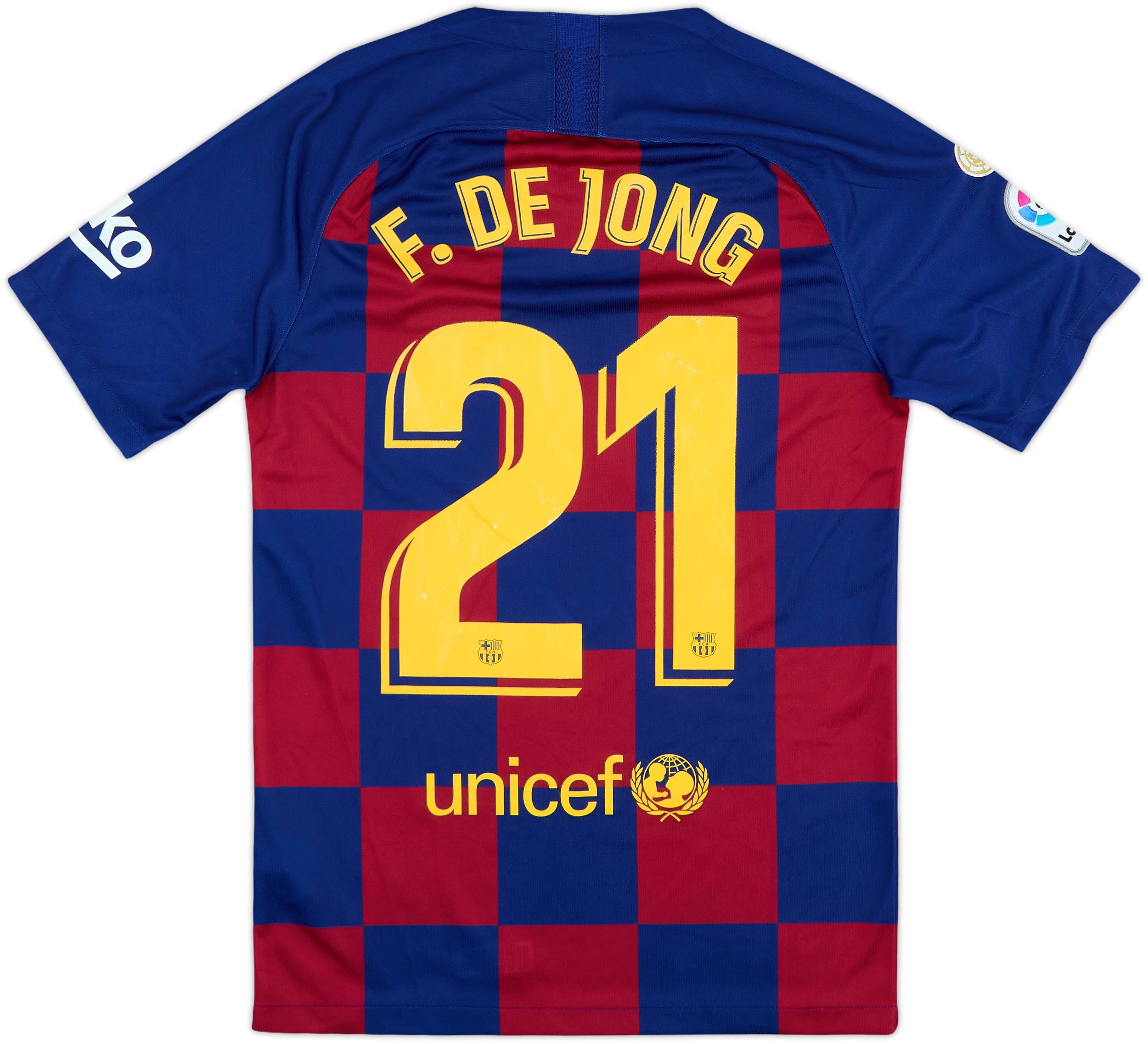2019-20 Barcelona Home Shirt F. De Jong #21 - 7/10 - (S)