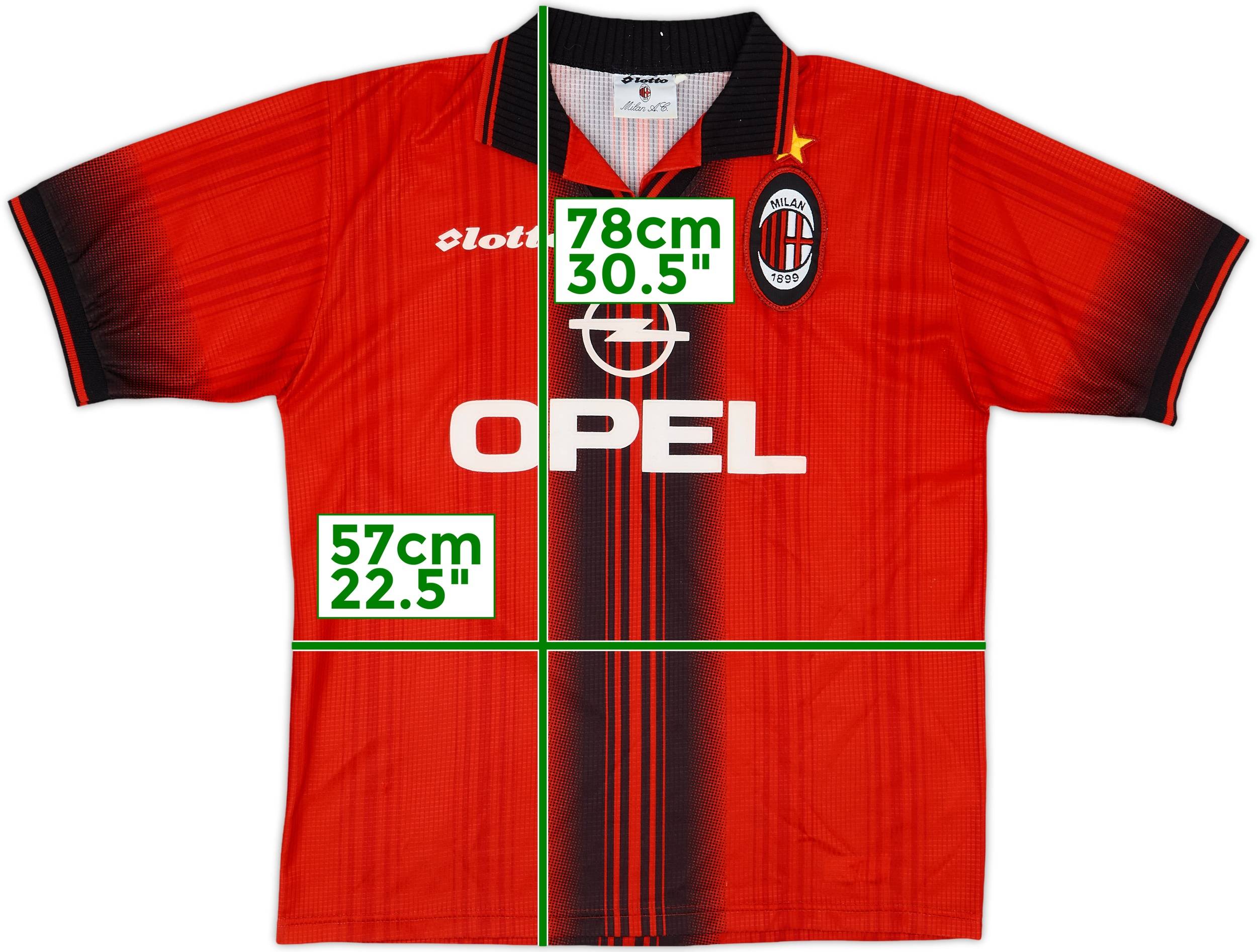 メーカー直売 - 人気ランキング 1997-98 AC (L) - 10/10 - Shirt Fourth Milan ウェア