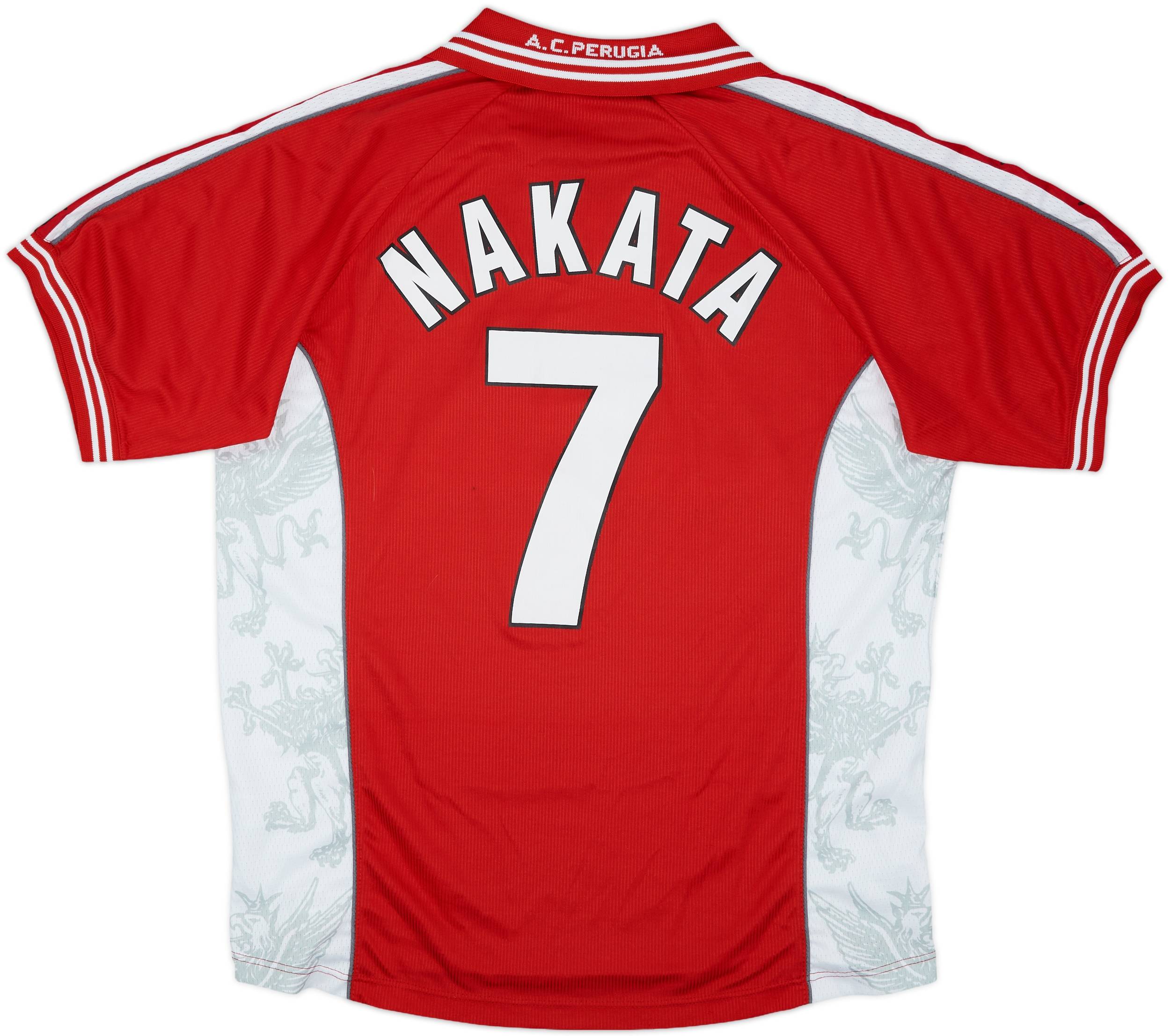 【誠実】 Shirt Home Signed Perugia 1999-00 Nakata (L) - 9/10 - #7 ウェア