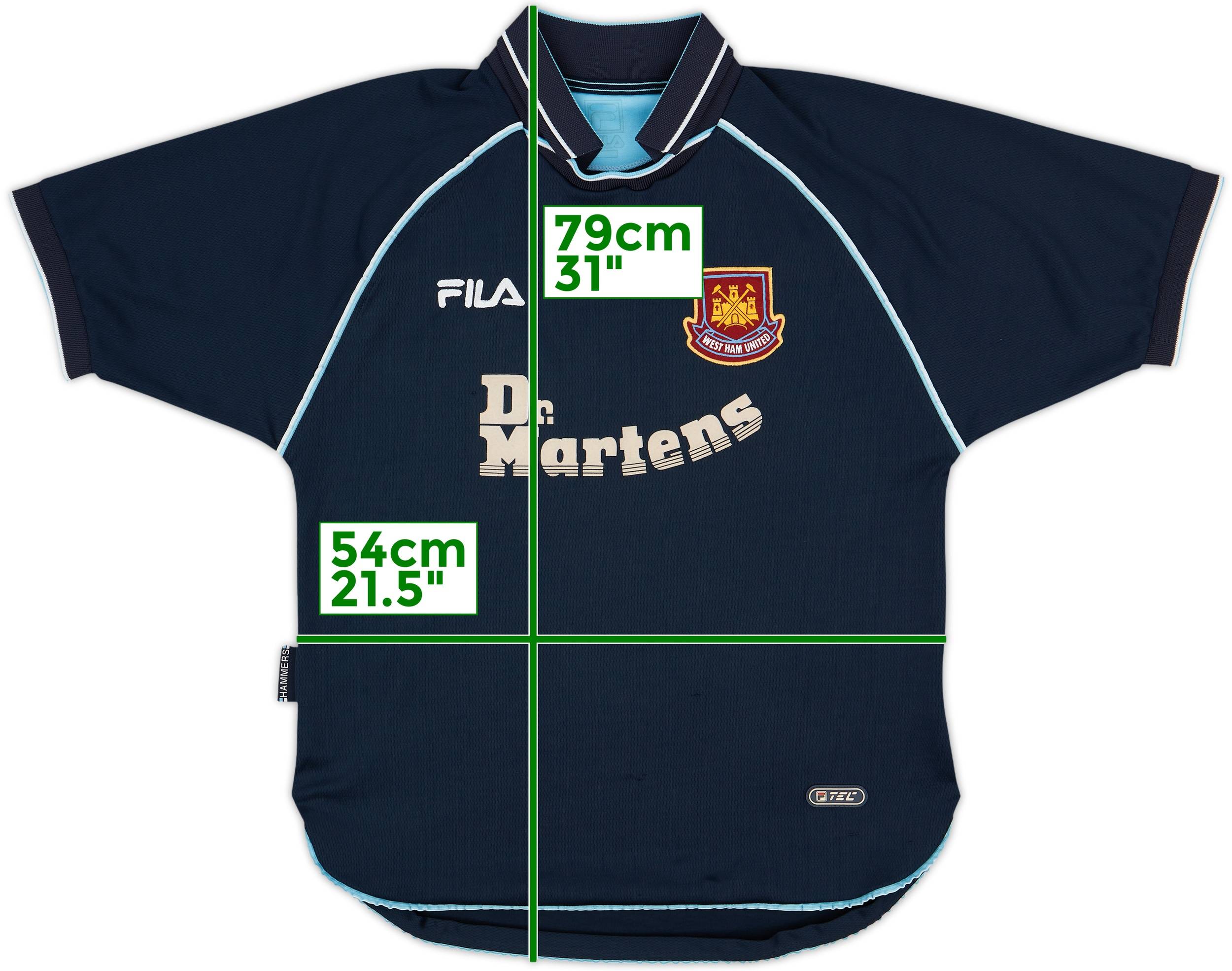 FILA West Ham United シャツ 1999-2001 FILA West Ham United Home Shirt WHU HAMMERS SIZE