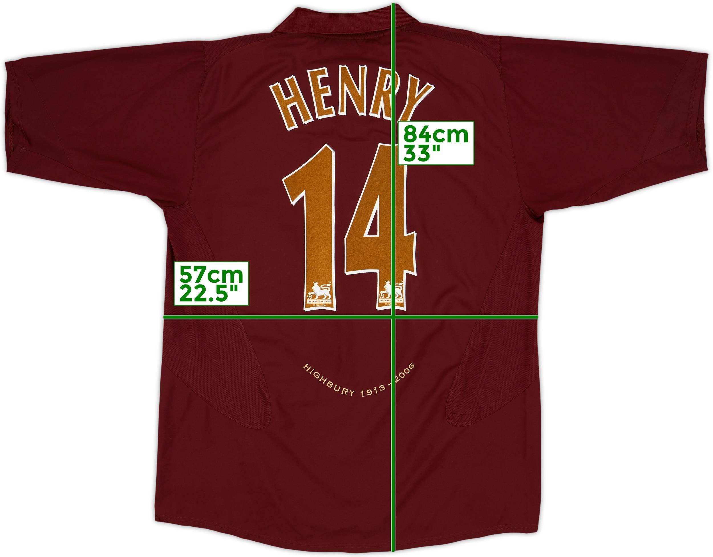 2005-06 Arsenal Home Shirt Henry #14 - 8/10 - (XL)