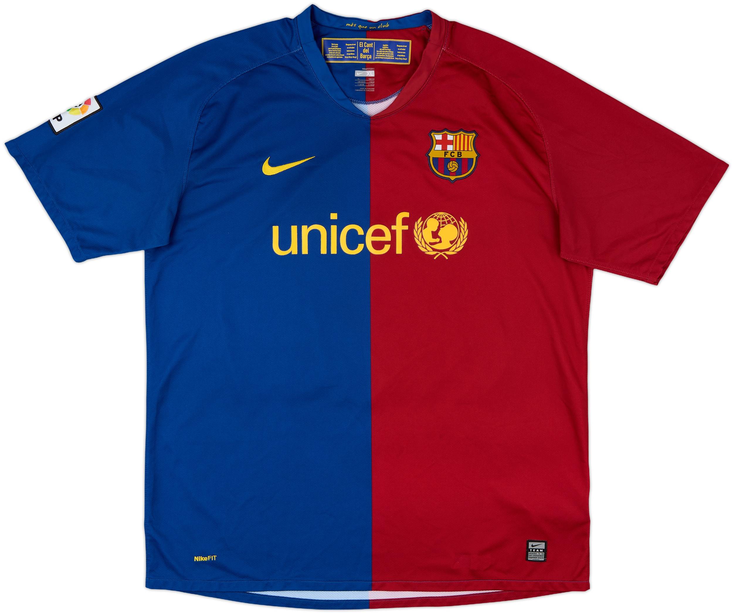 2007-08 Barcelona Home Shirt Henry #14 - 4/10 - (XL.Boys)